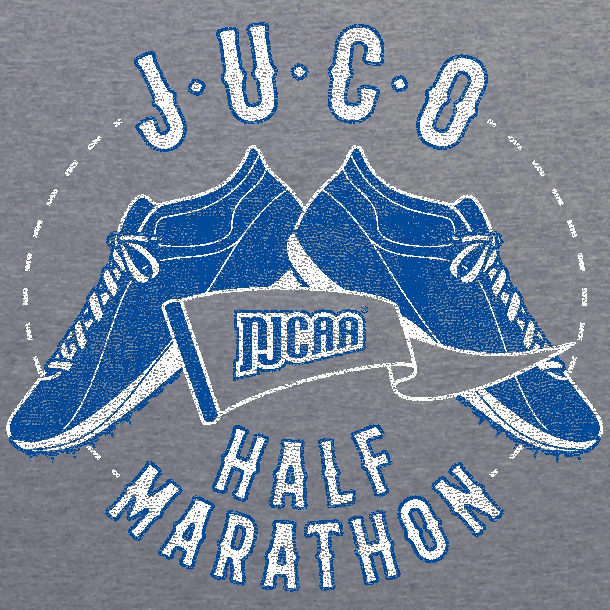 NJCAA JUCO Half Marathon Emblem - Junior College Athletics Triblend T Shirt - Premium Heather - Image 2