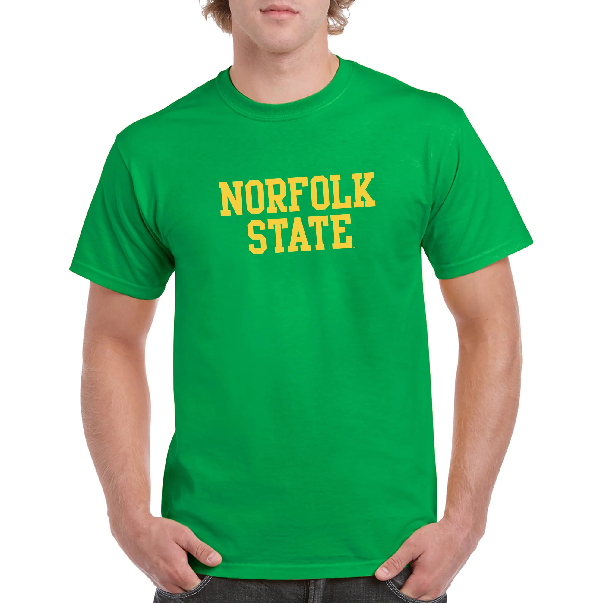 Norfolk State University Spartans Basic Block Short Sleeve T Shirt - Irish Green - Image 3