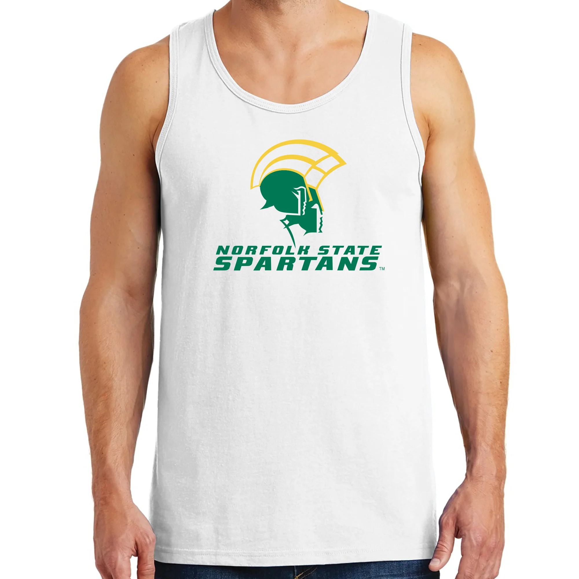 Norfolk State University Spartans Primary Logo Tank Top - White - Image 3