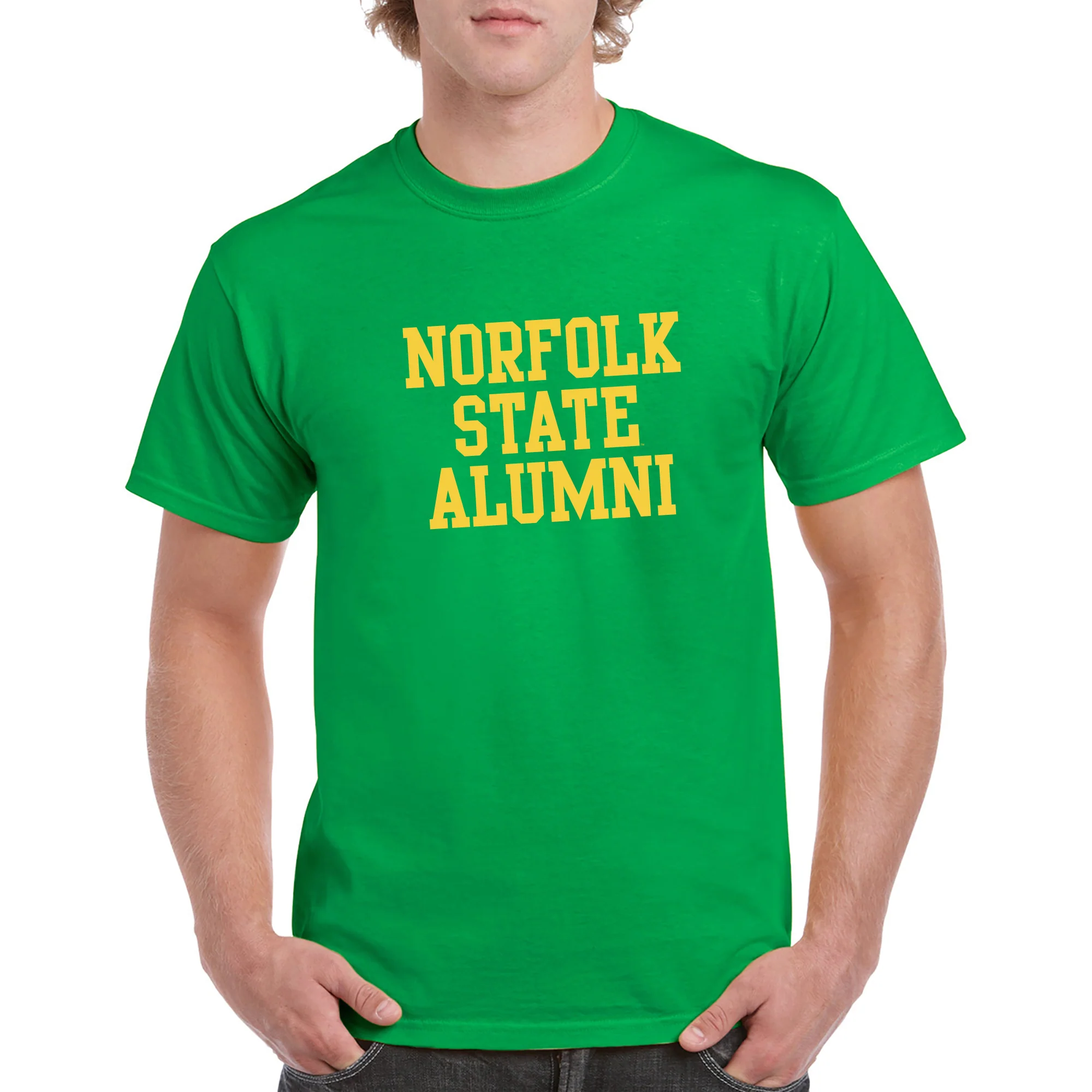 Norfolk State University Spartans Alumni Basic Block Short Sleeve T Shirt - Irish Green - Image 3