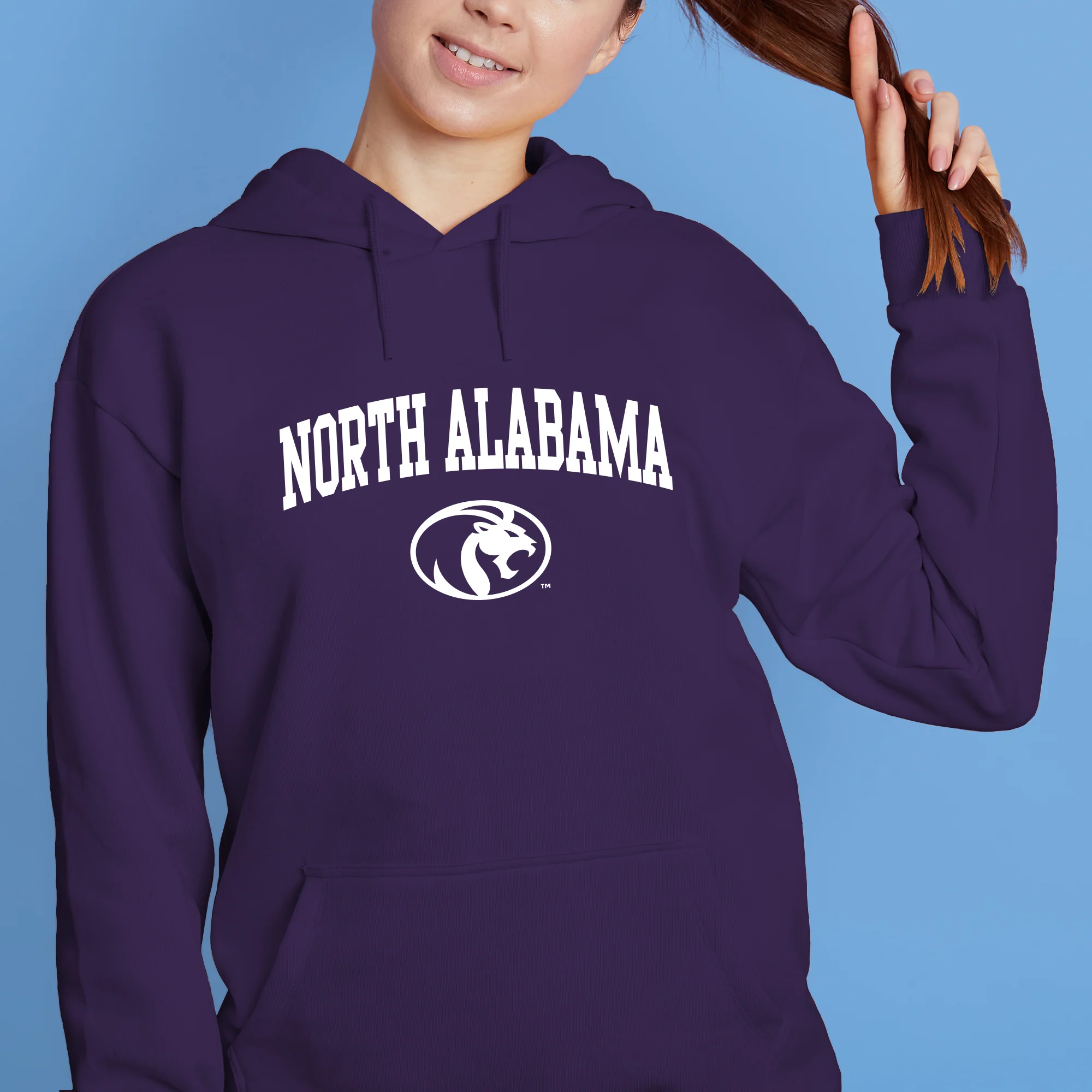 North Alabama Arch Logo Hoodie - Purple - Image 4