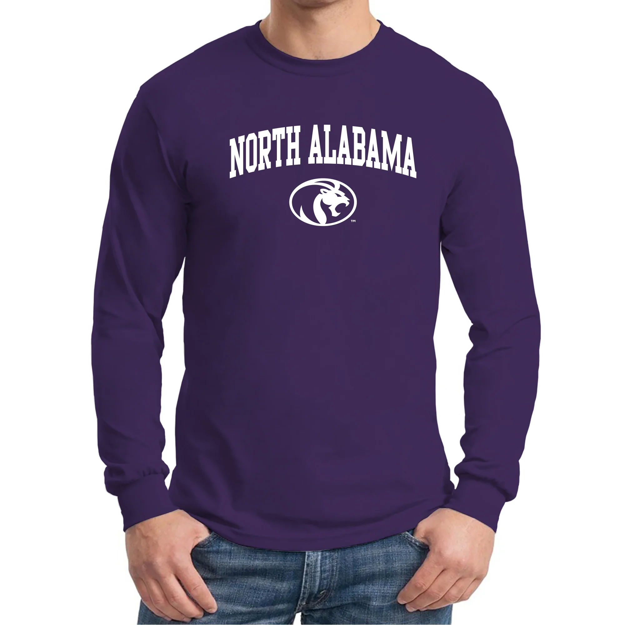 North Alabama Arch Logo Long Sleeve - Purple - Image 3
