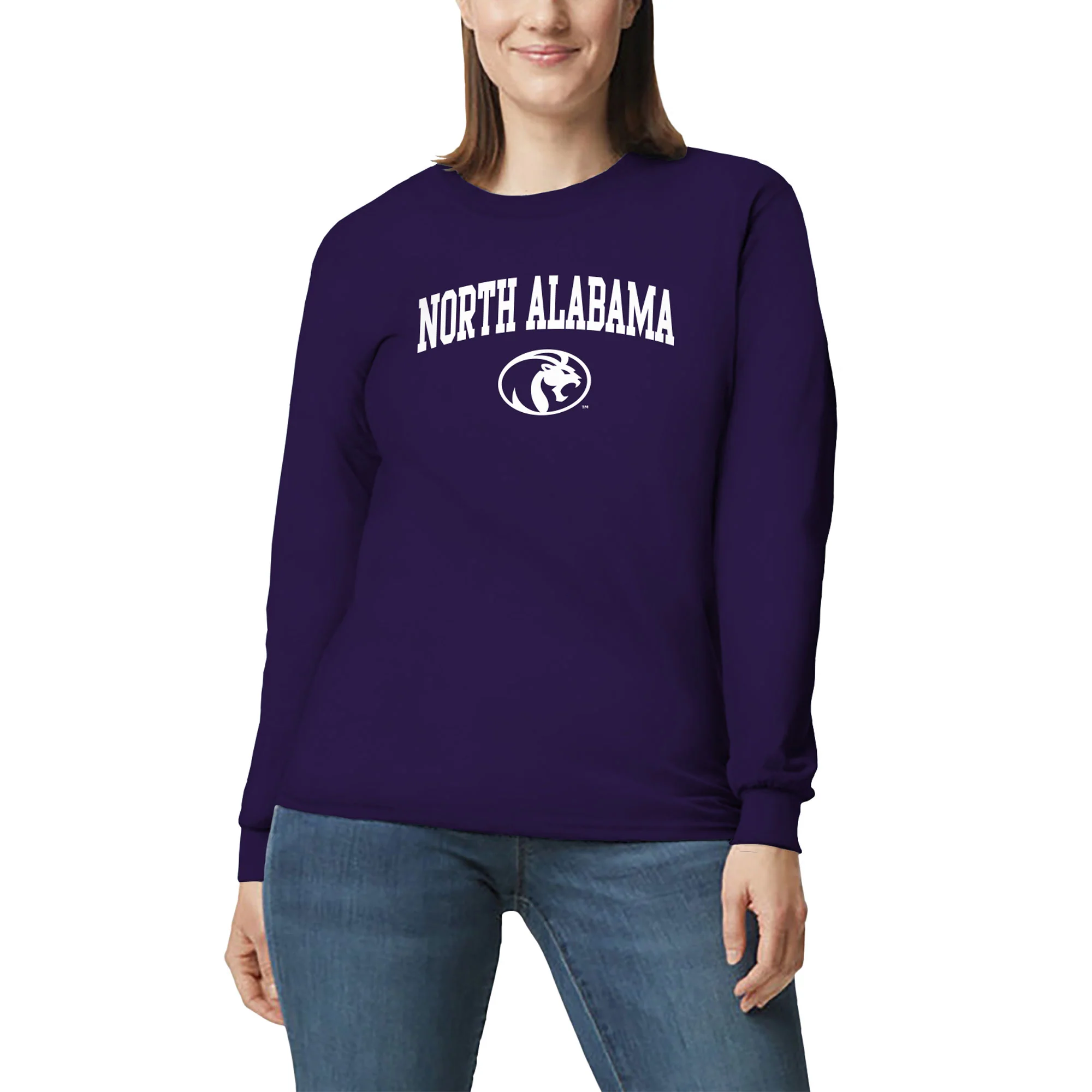 North Alabama Arch Logo Long Sleeve - Purple - Image 4