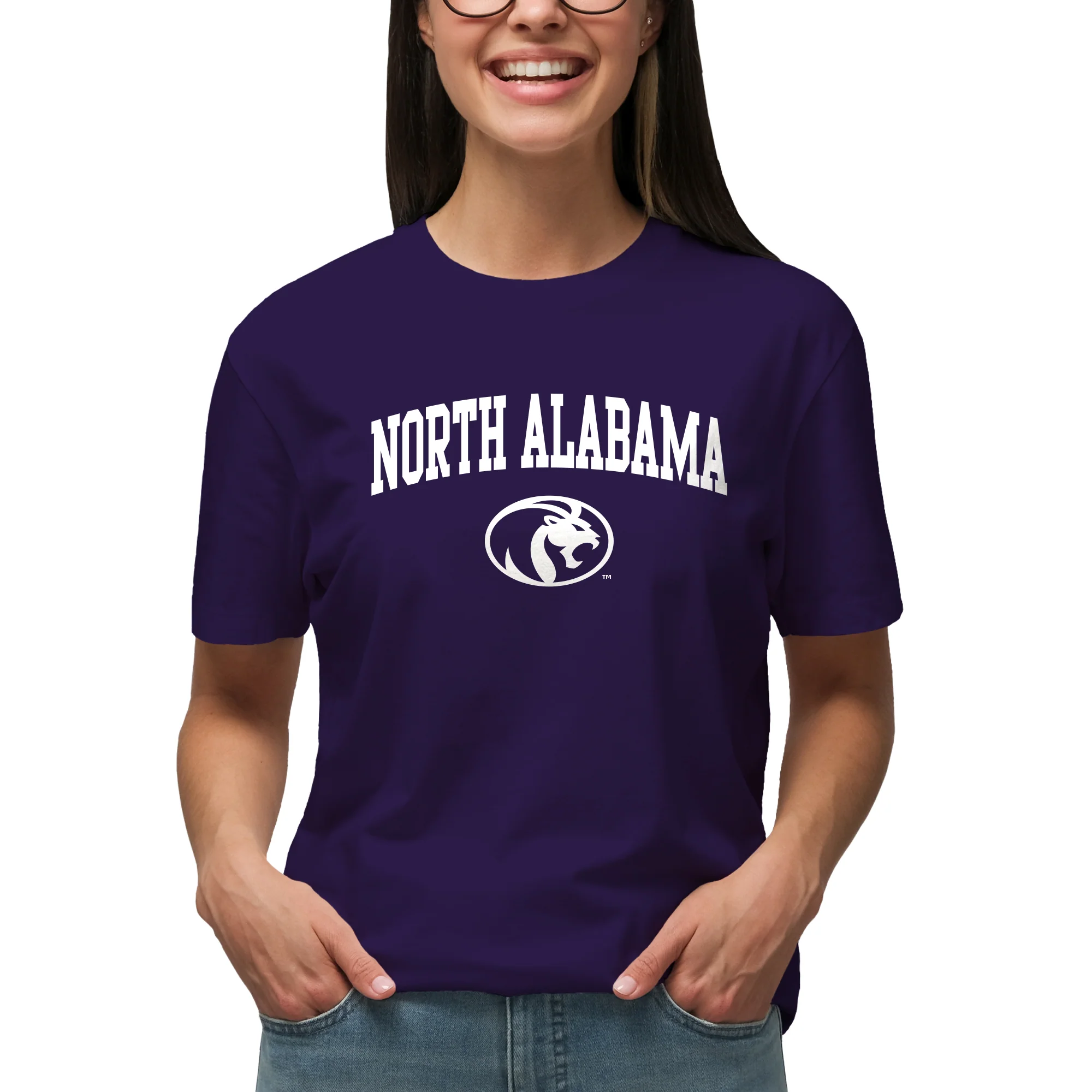 North Alabama Arch Logo T-Shirt - Purple - Image 4