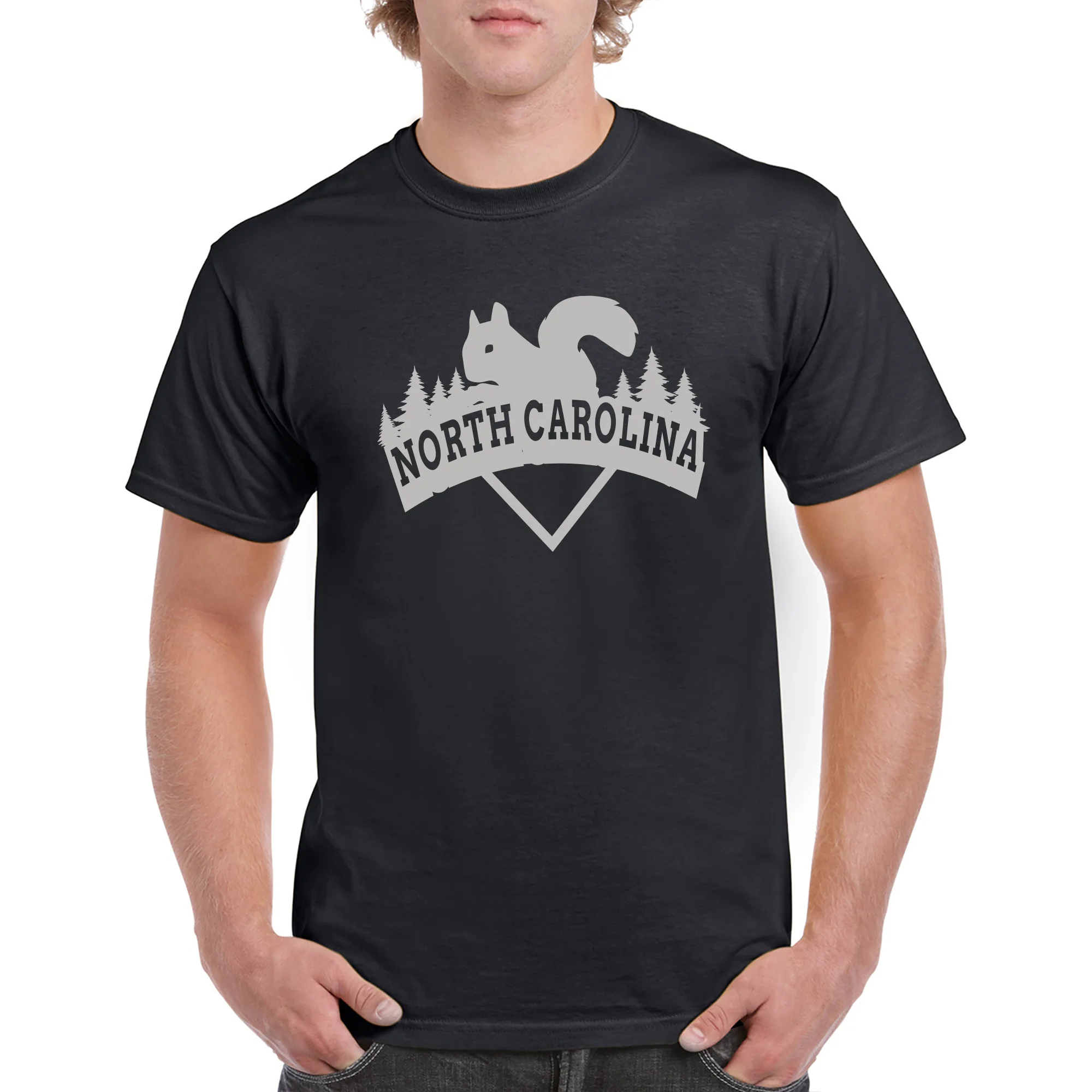 North Carolina Squirrel Arch T-Shirt - Black - Image 3