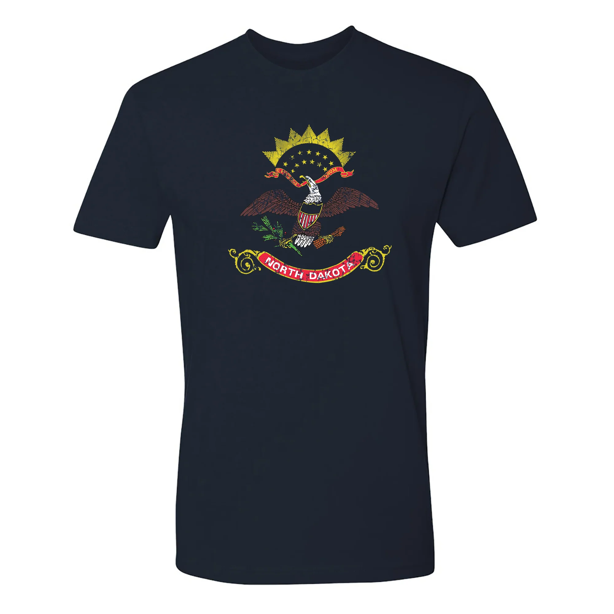 North Dakota State Flag NLA T-Shirt - Midnight Navy