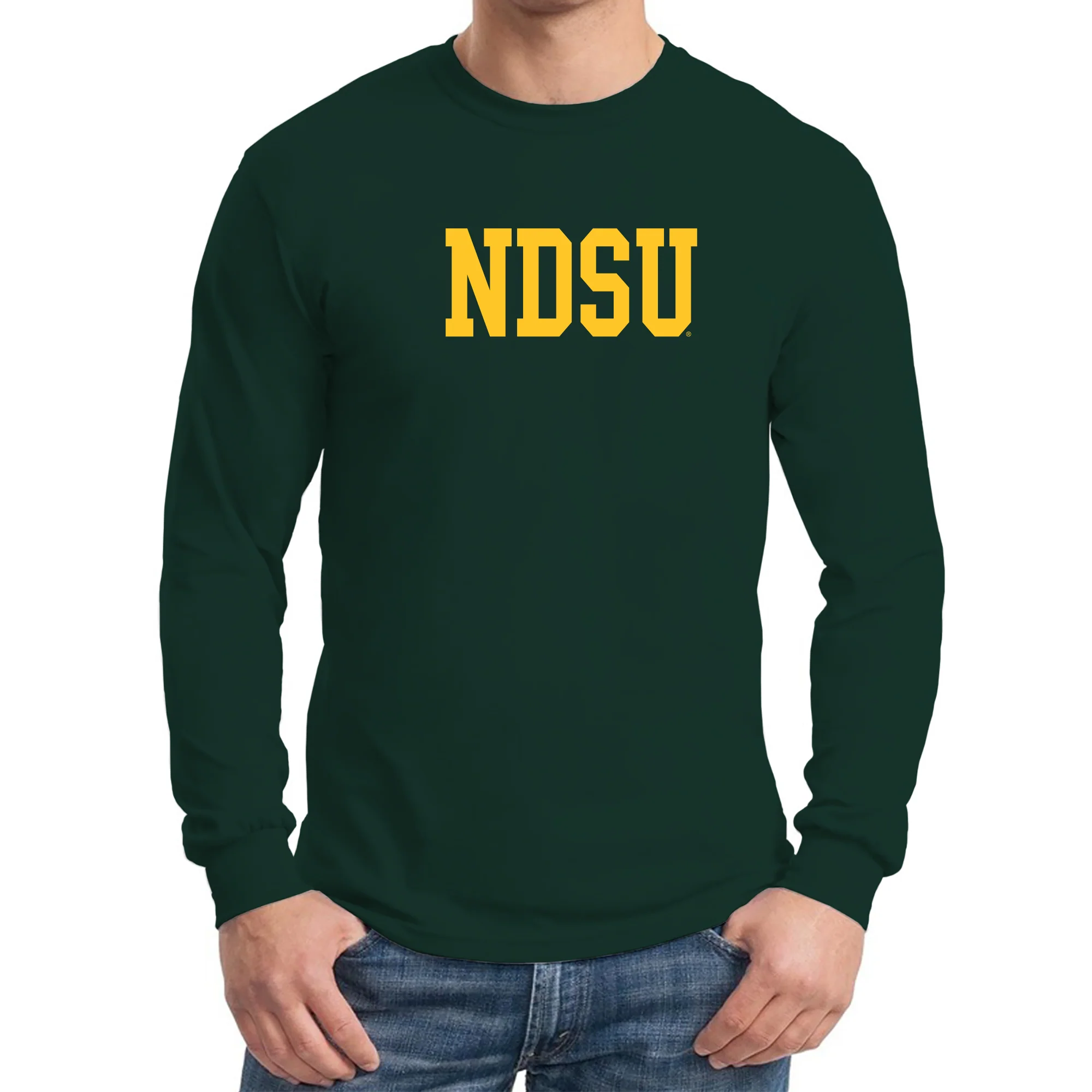North Dakota State University Bison Basic Block Long Sleeve T Shirt - Forest - Image 3