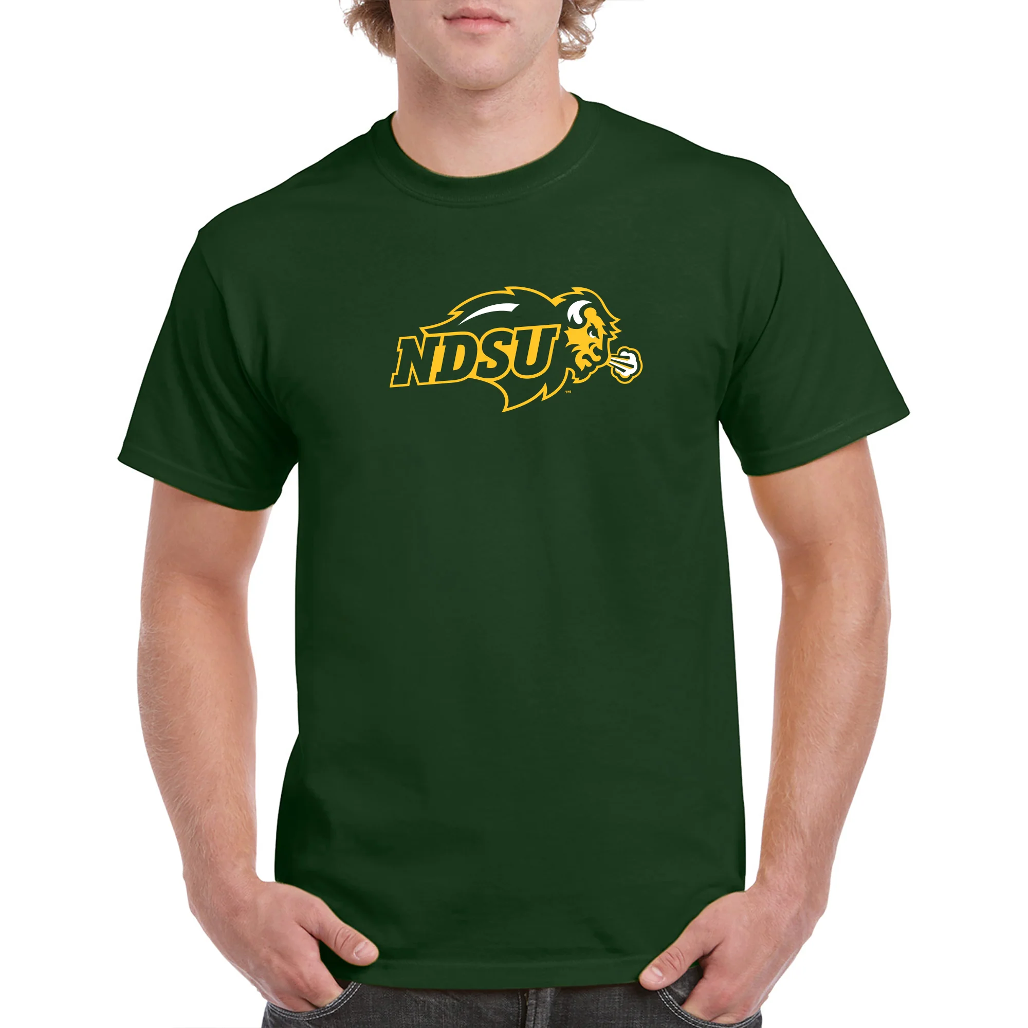 North Dakota State University Bison Primary Logo Short Sleeve T Shirt - Forest - Image 3