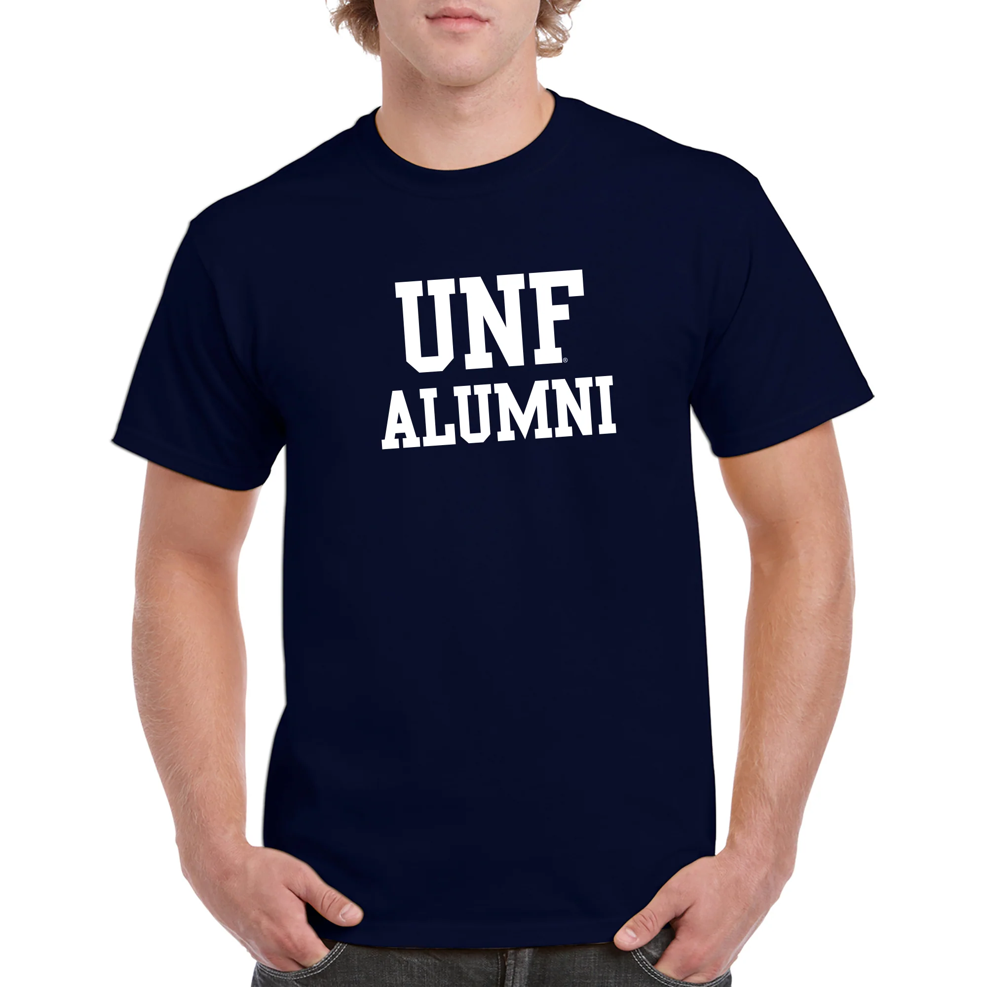 University of North Florida Ospreys Alumni Block Short Sleeve T Shirt - Navy - Image 3