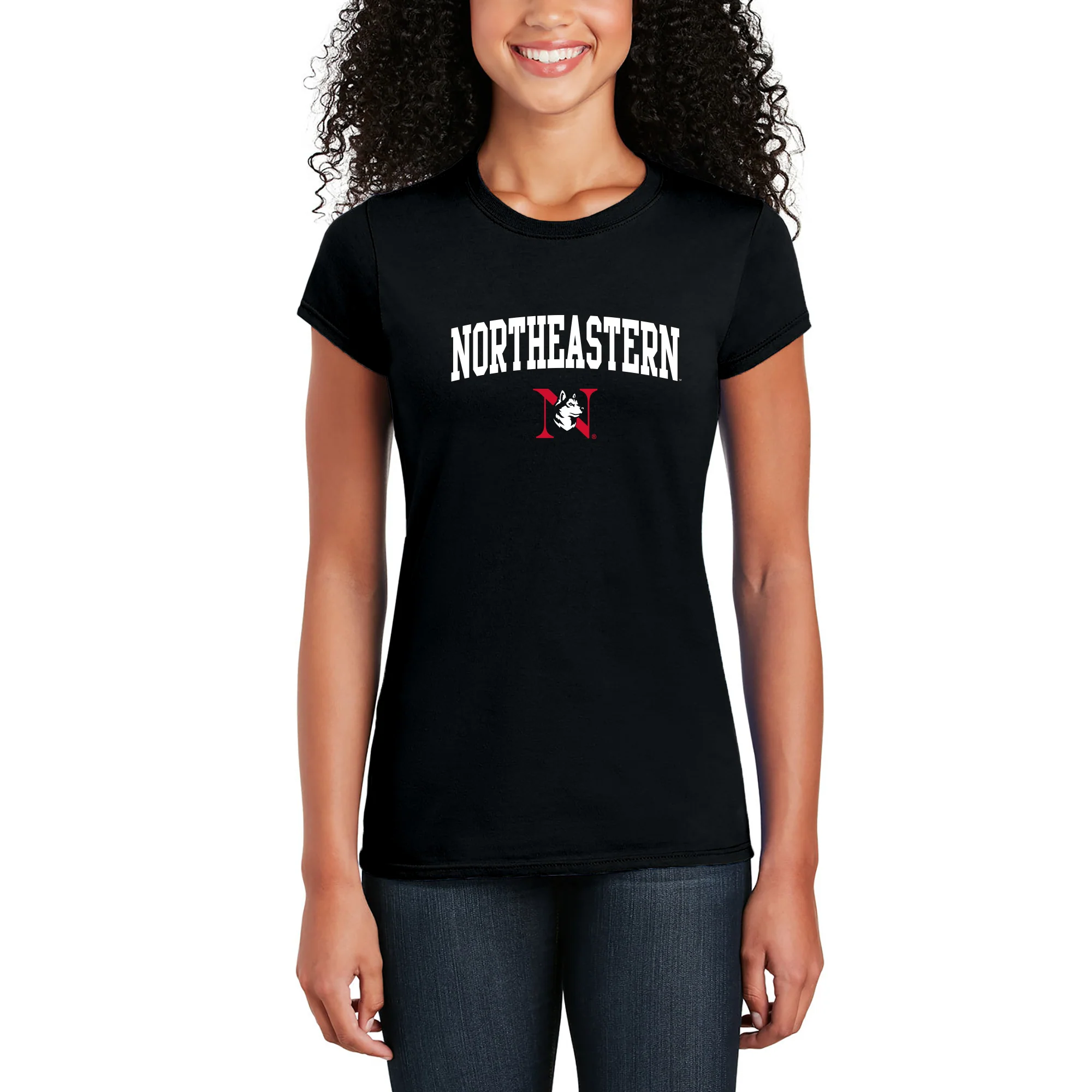 Northeastern University Arch Logo Womens T-Shirt - Image 6