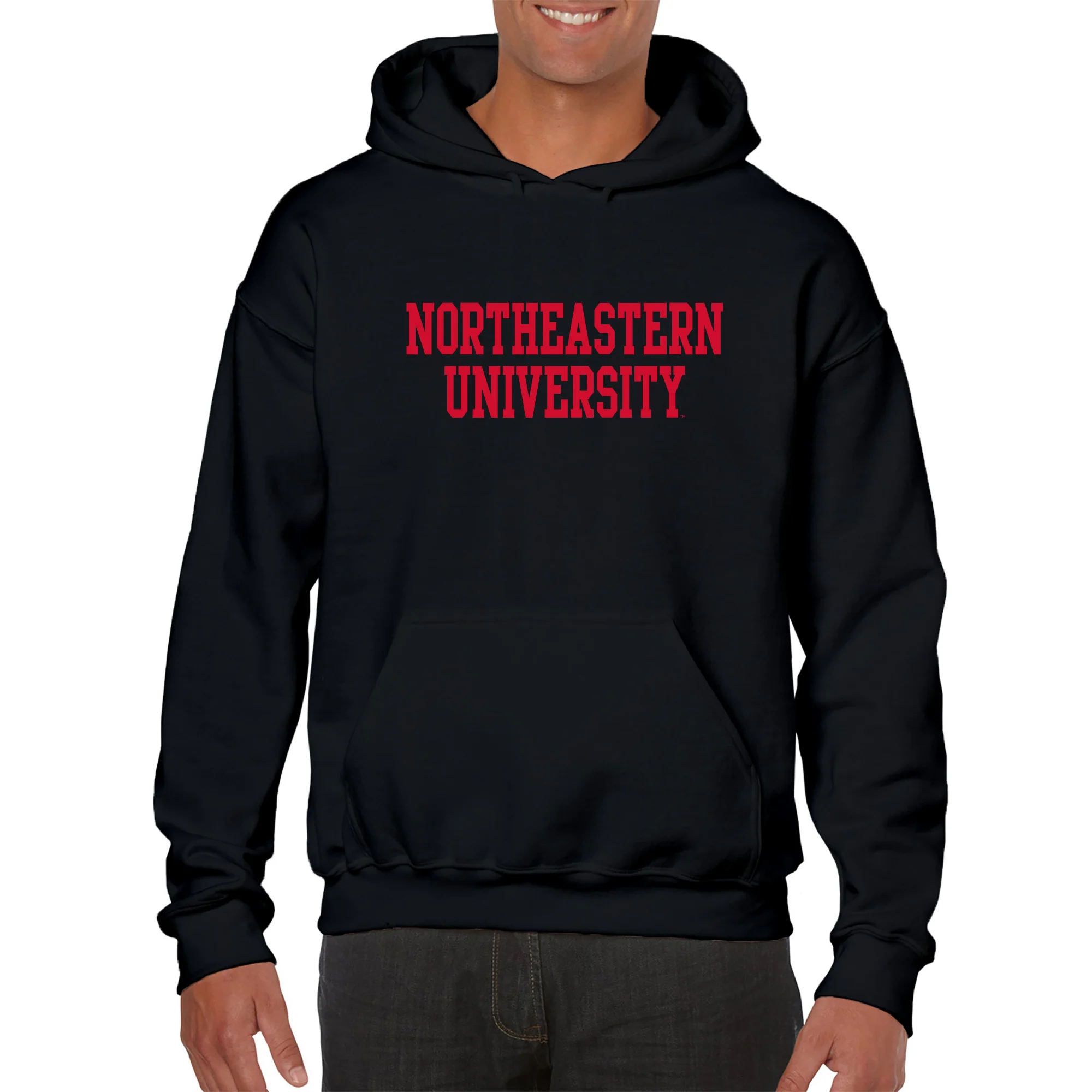 Northeastern University Basic Block Hoodie - Black - Image 3