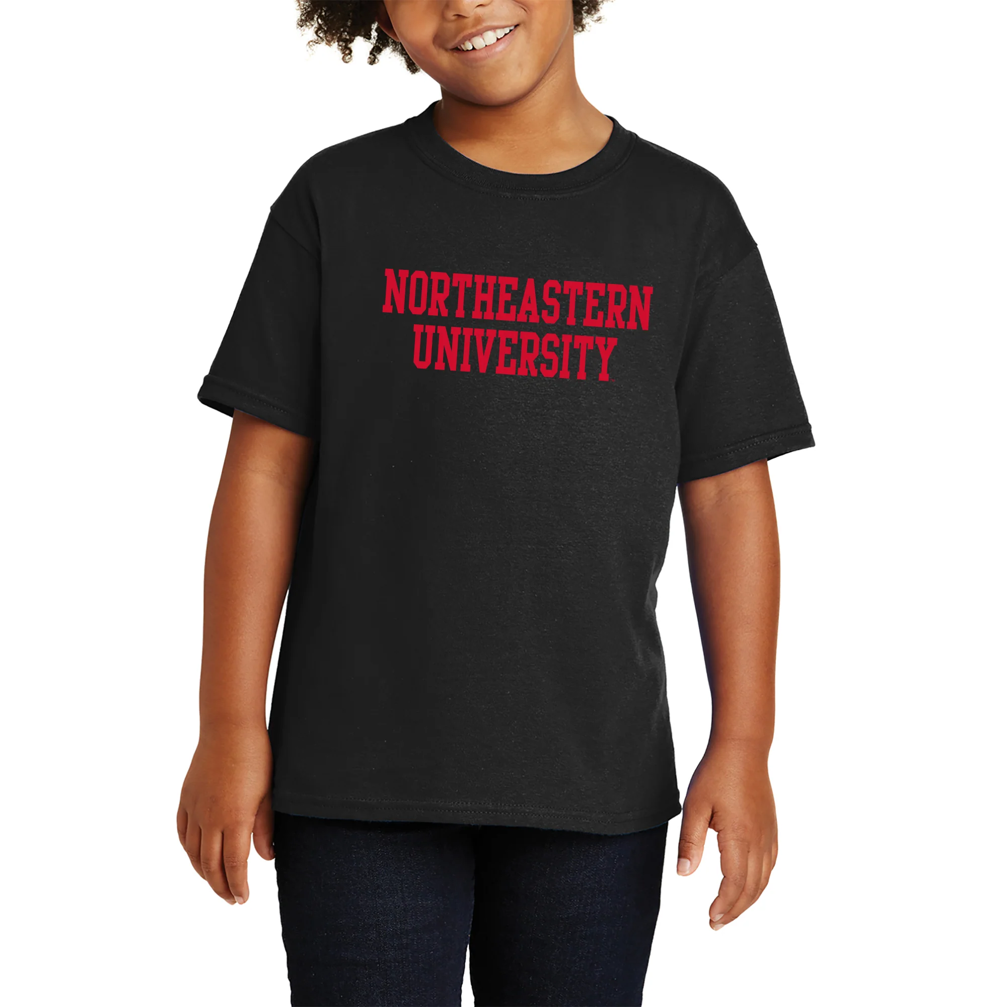 Northeastern University Basic Block Youth T-Shirt - Black - Image 4