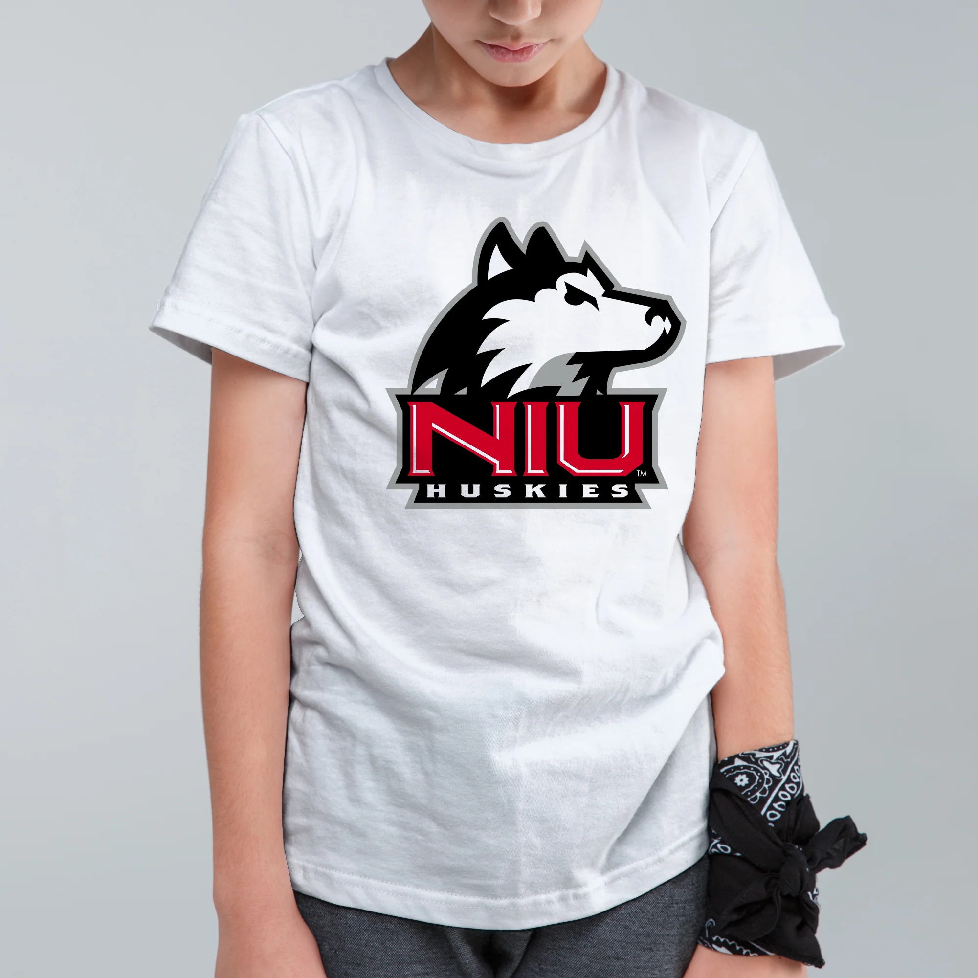 Northern Illinois Primary Logo Youth T-Shirt - White - Image 3