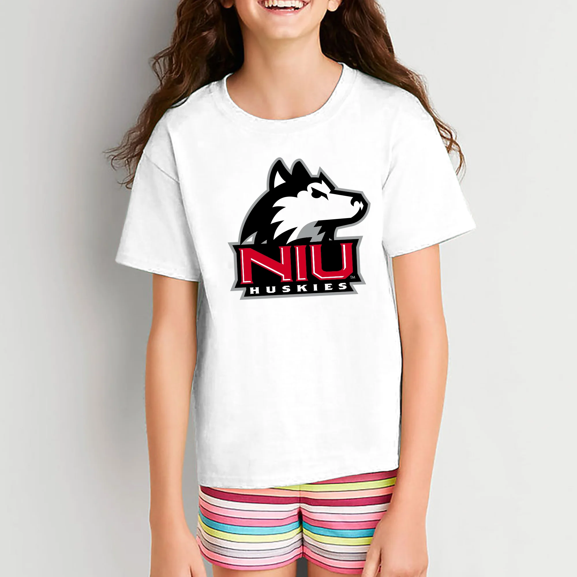 Northern Illinois Primary Logo Youth T-Shirt - White - Image 4