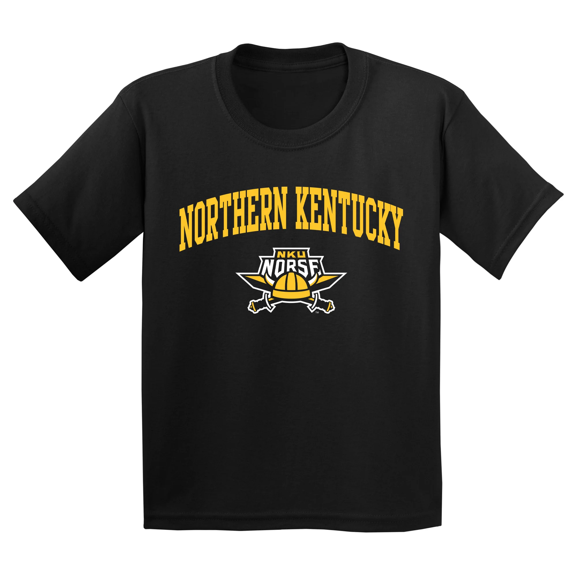 Northern Kentucky University Norse Arch Logo Youth Short Sleeve T Shirt - Black