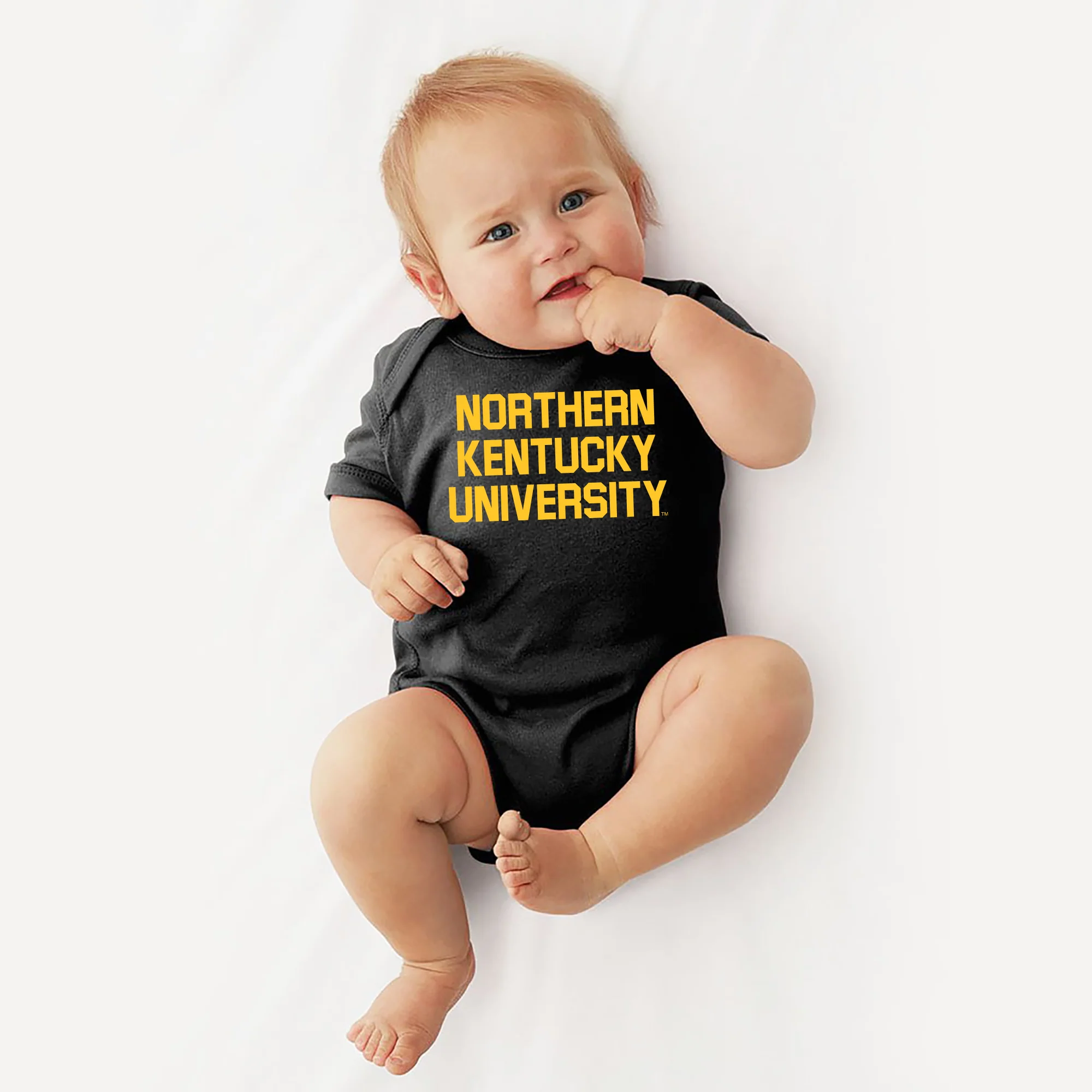 Northern Kentucky University Norse Basic Block Infant Creeper - Black - Image 4