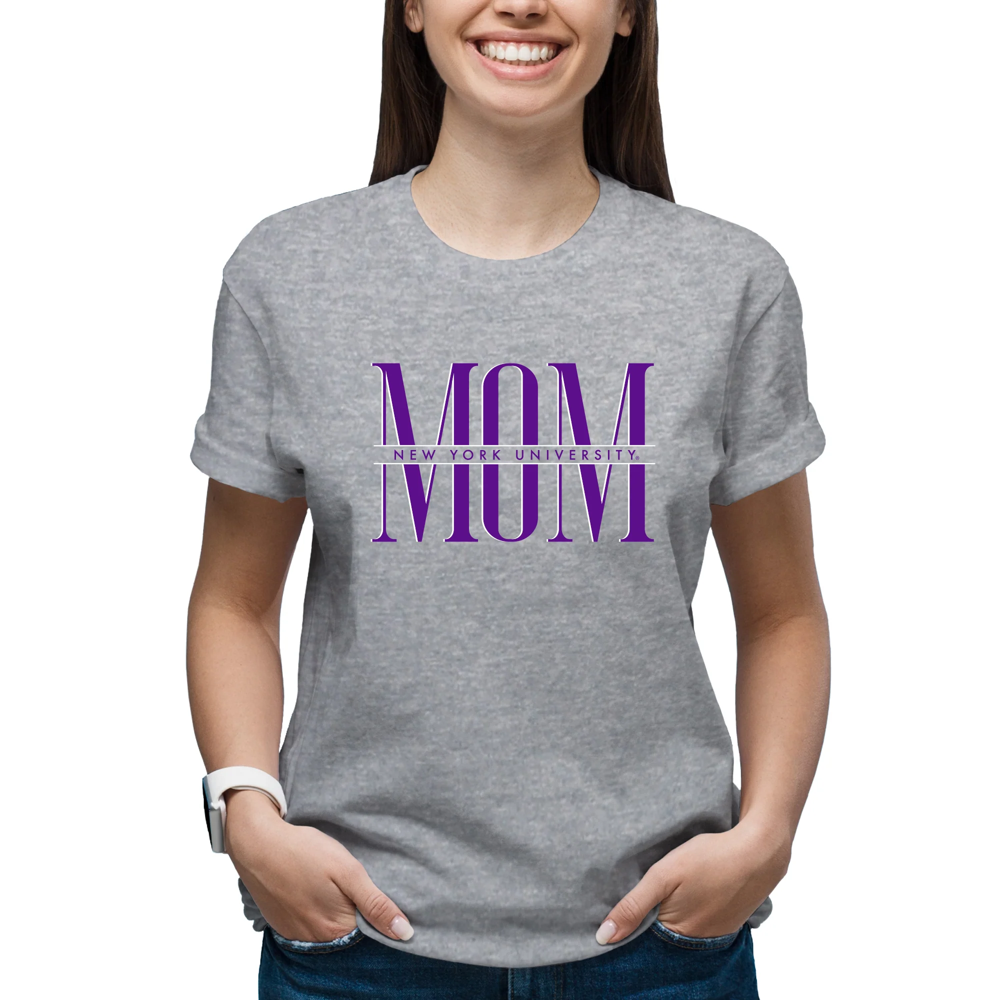 NYU Classic Mom T-Shirt - Sport Grey - Image 3