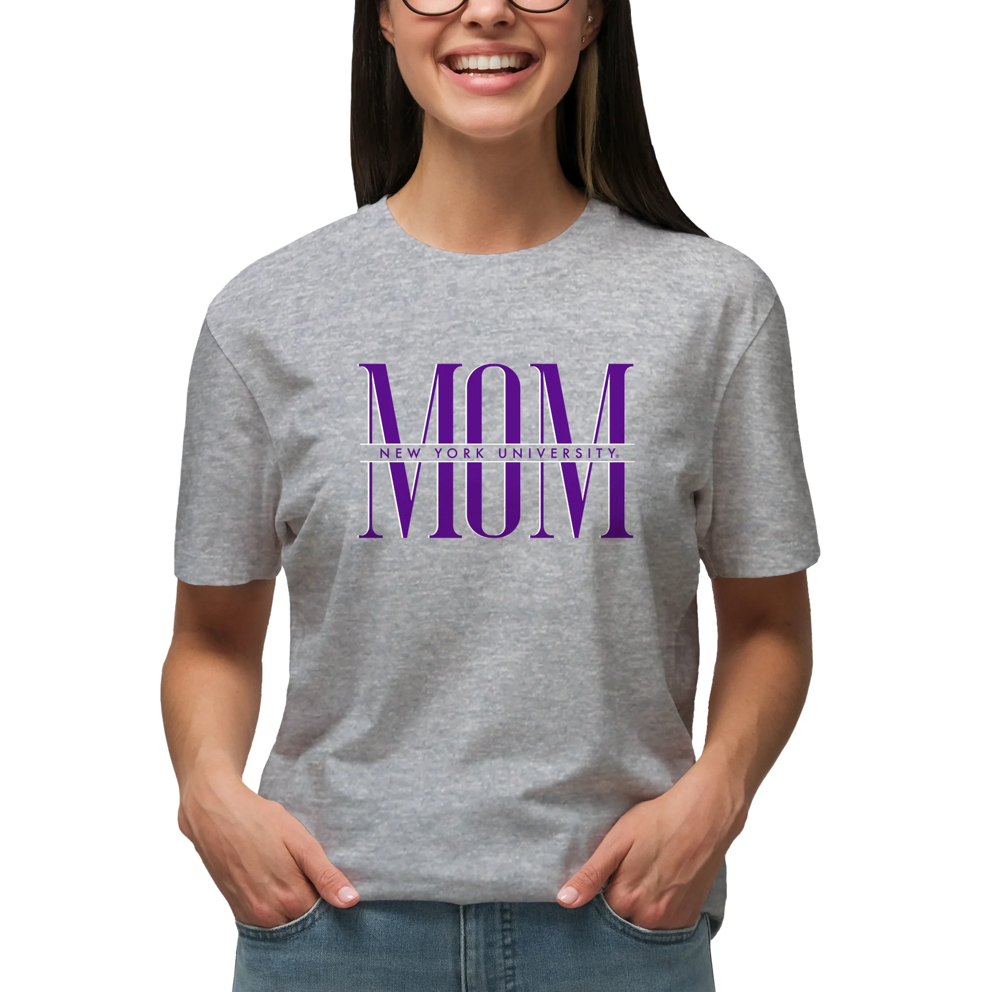 NYU Classic Mom T-Shirt - Sport Grey - Image 4