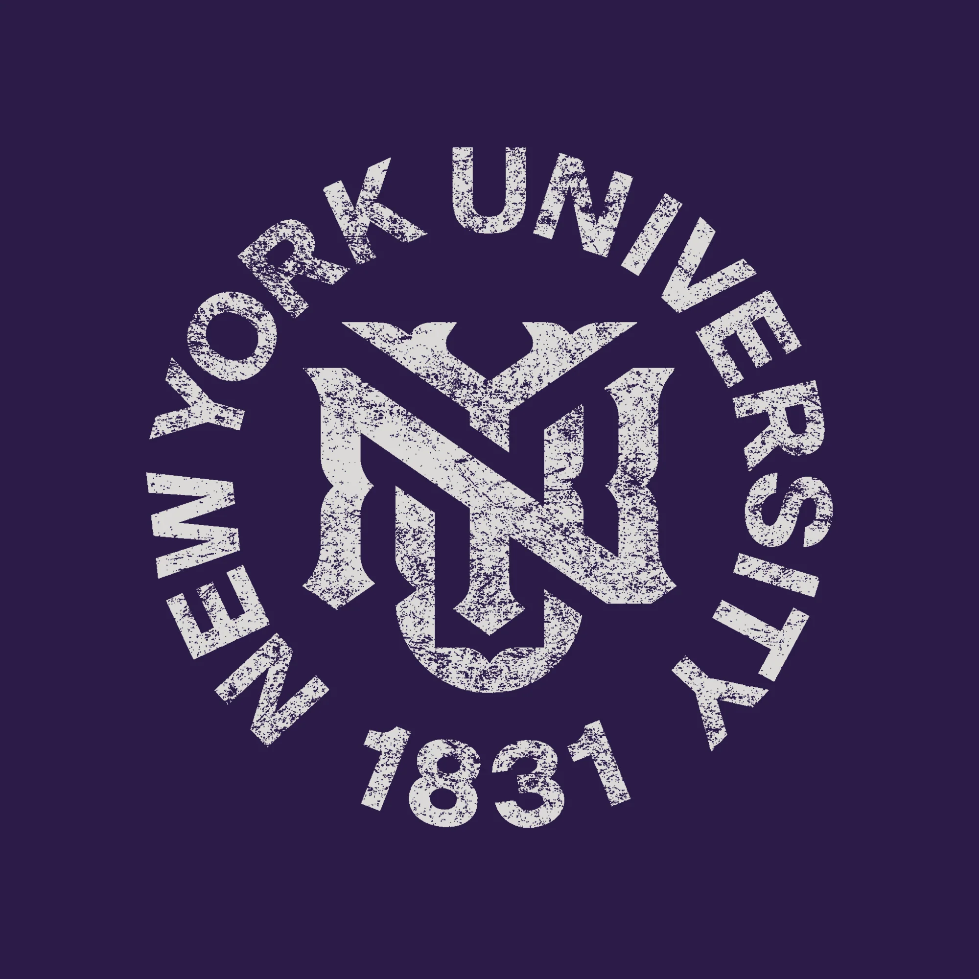 NYU Violets Distressed Circle Logo Youth T-Shirt - Purple - Image 2