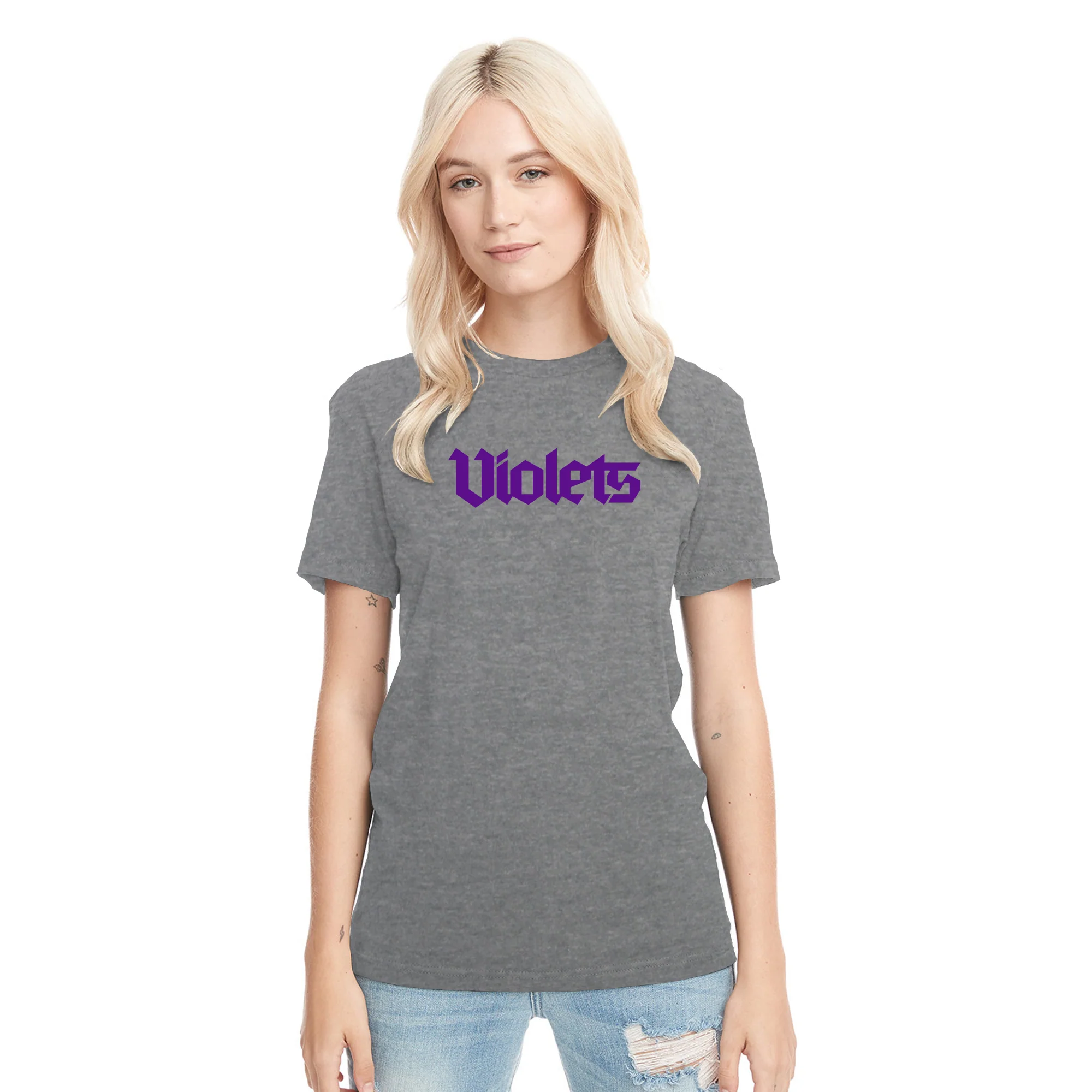 NYU Violets Wordmark Triblend T-Shirt - Image 5