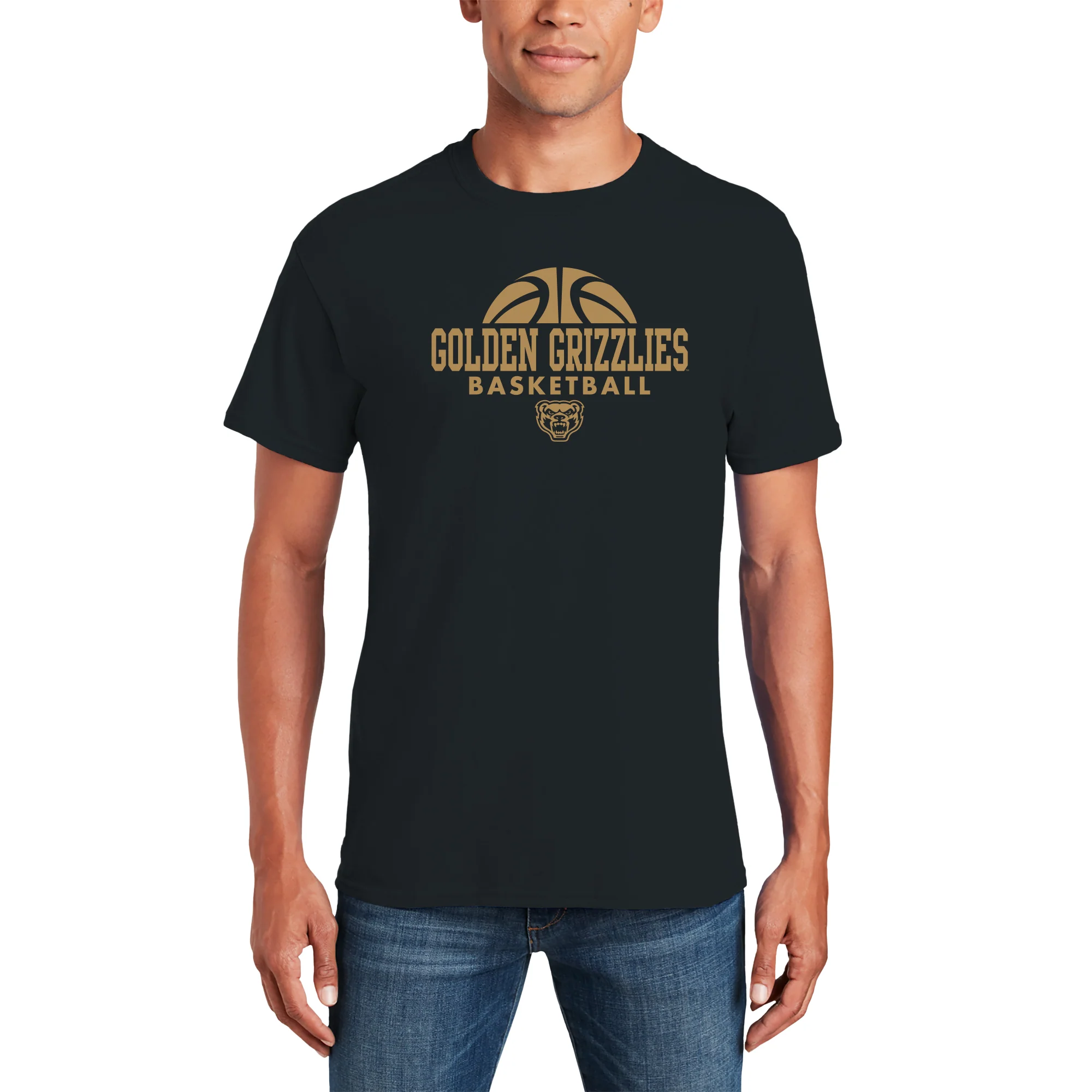 Oakland University Basketball Hype T-Shirt - Black - Image 3