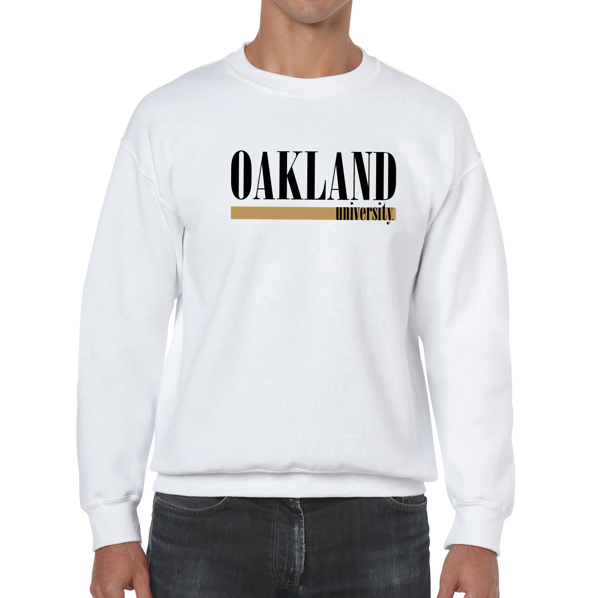 Oakland University Boldline Crewneck - White - Image 3