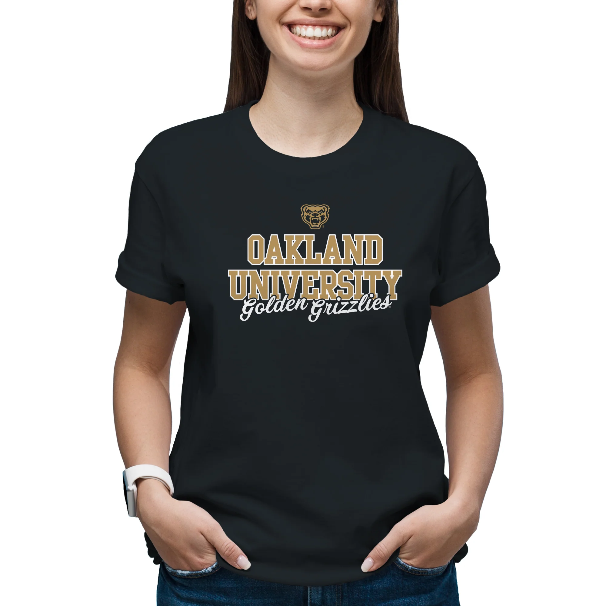 Oakland University Fresh Script T-Shirt - Image 5