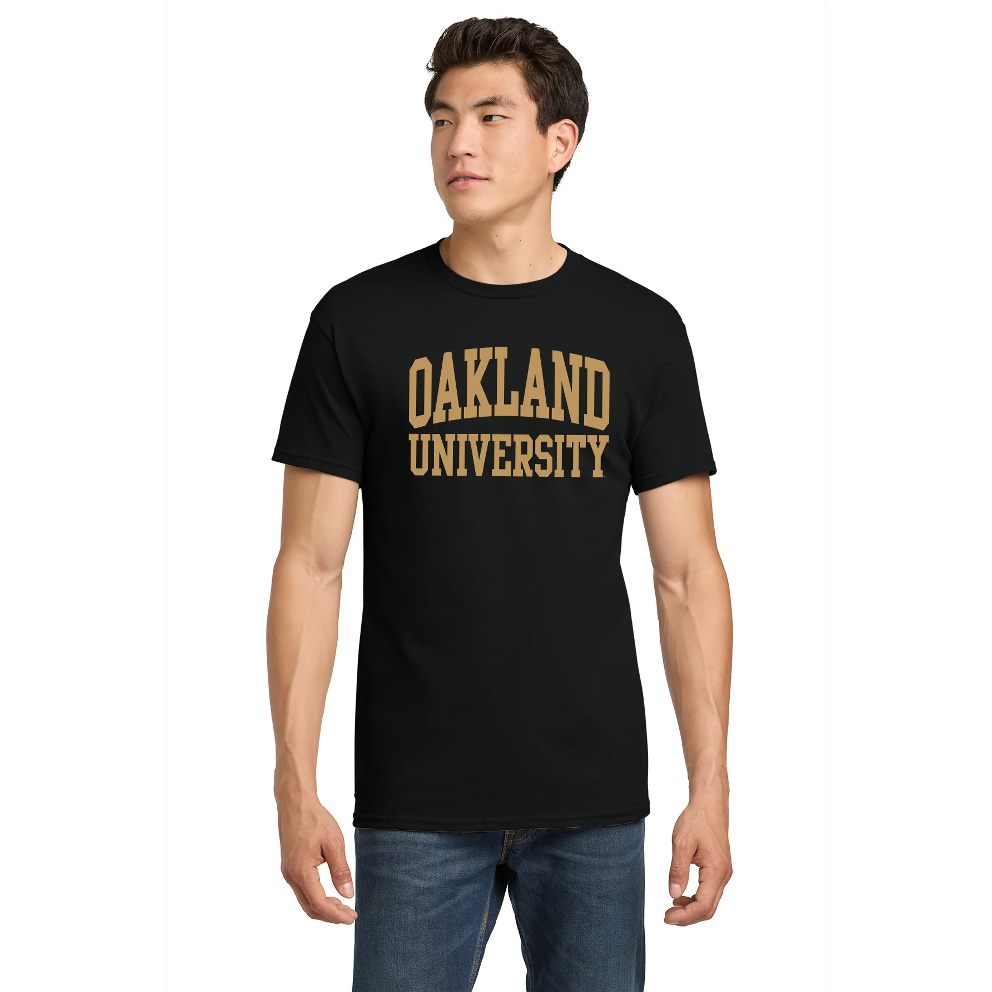 Oakland University Front and Back Print T-Shirt - Black - Image 3