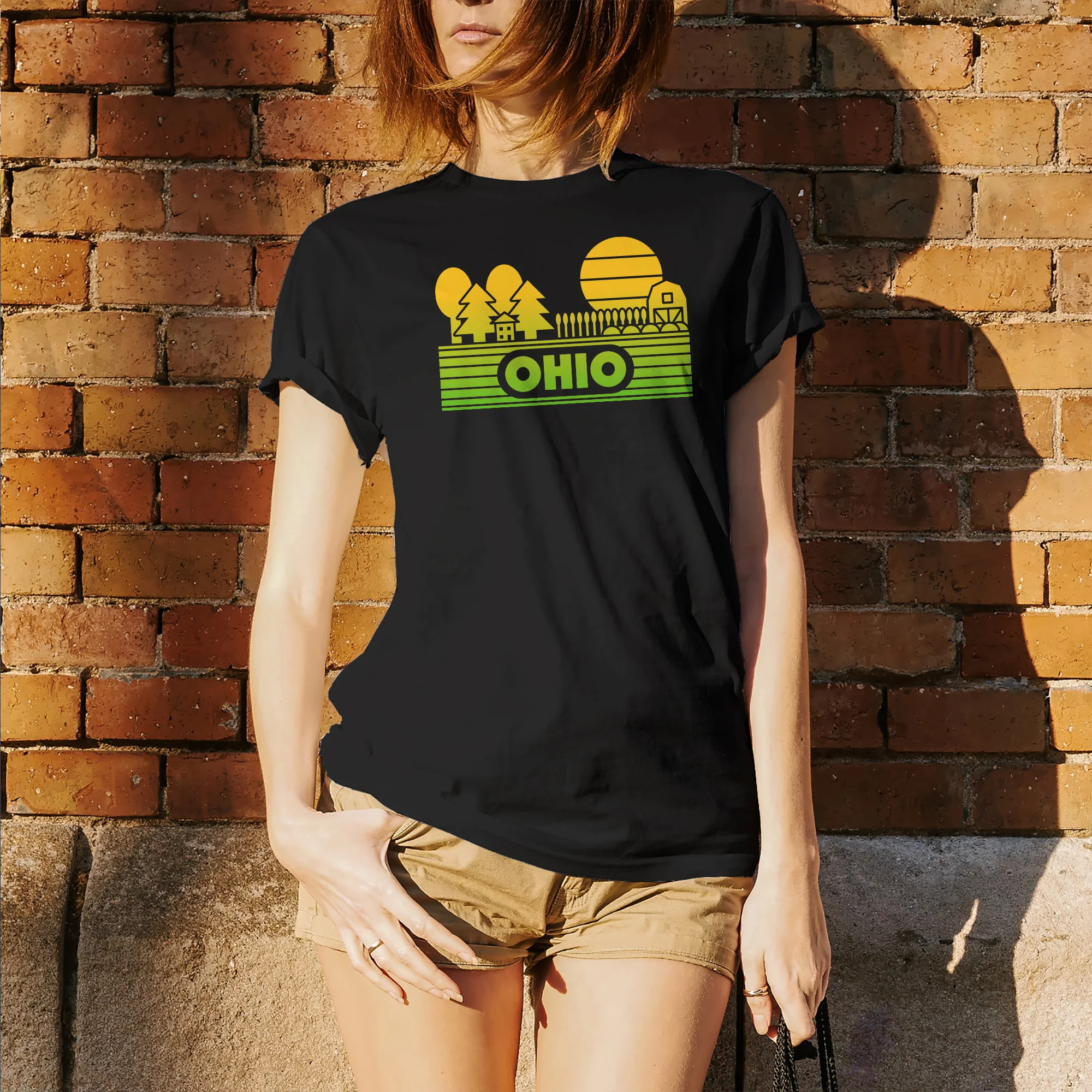 Ohio Groovy Sunset T-Shirt - Black - Image 4