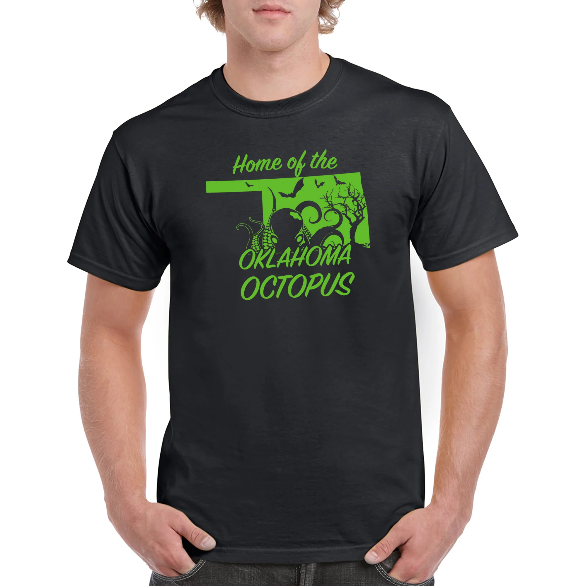 Oklahoma Octopus Cryptid T-Shirt - Black - Image 3