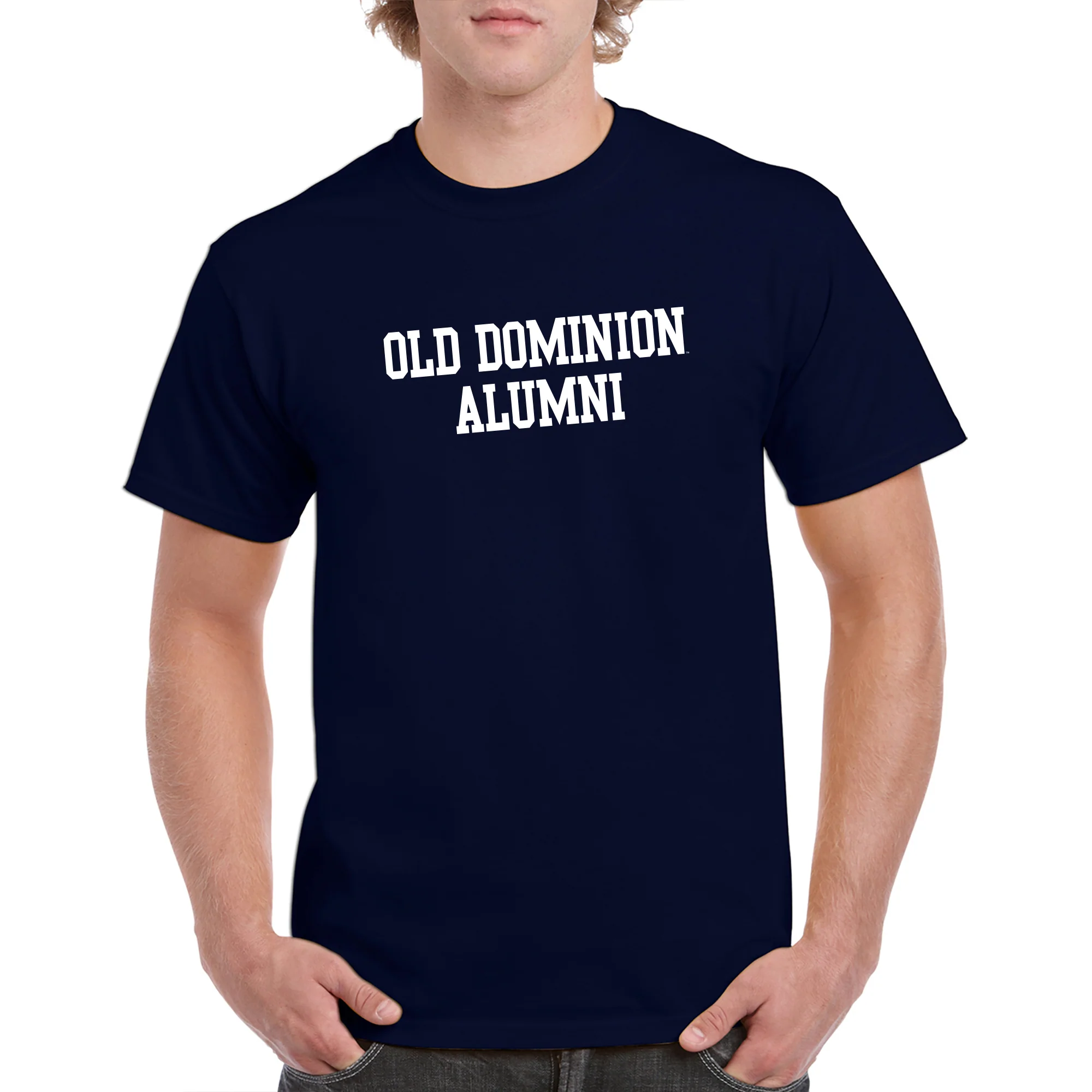 Old Dominion University Monarchs Block Alumni Basic Cotton Short Sleeve T Shirt - Navy - Image 4