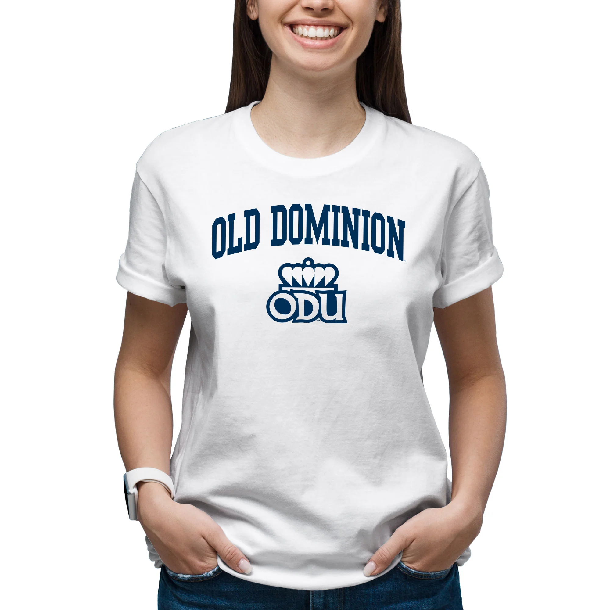 Old Dominion University Monarchs Arch Logo Short Sleeve T Shirt - White - Image 4