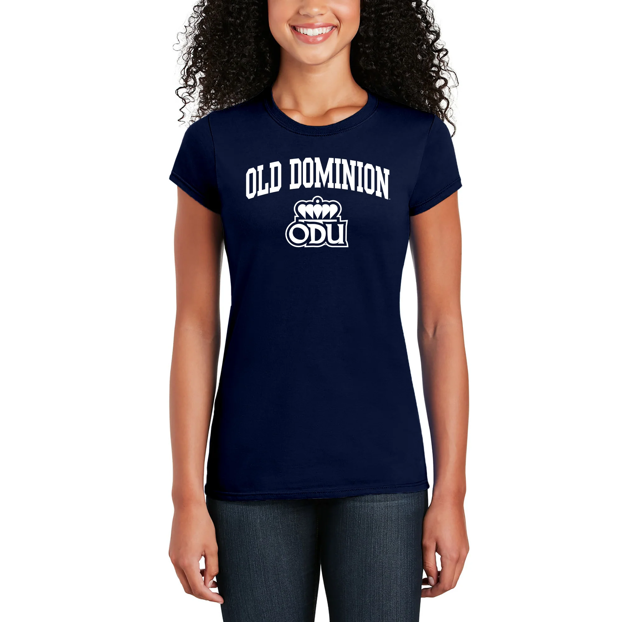 Old Dominion University Monarchs Arch Logo Short Sleeve Womens T Shirt - Navy - Image 4