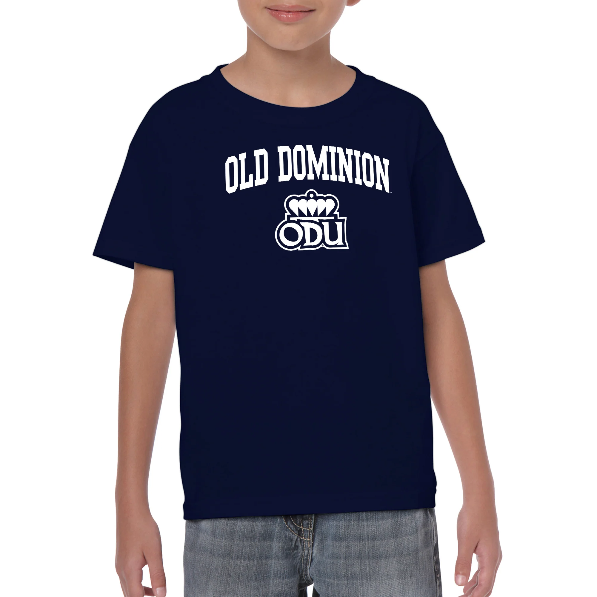 Old Dominion University Monarchs Arch Logo Youth Short Sleeve T Shirt - Navy - Image 4