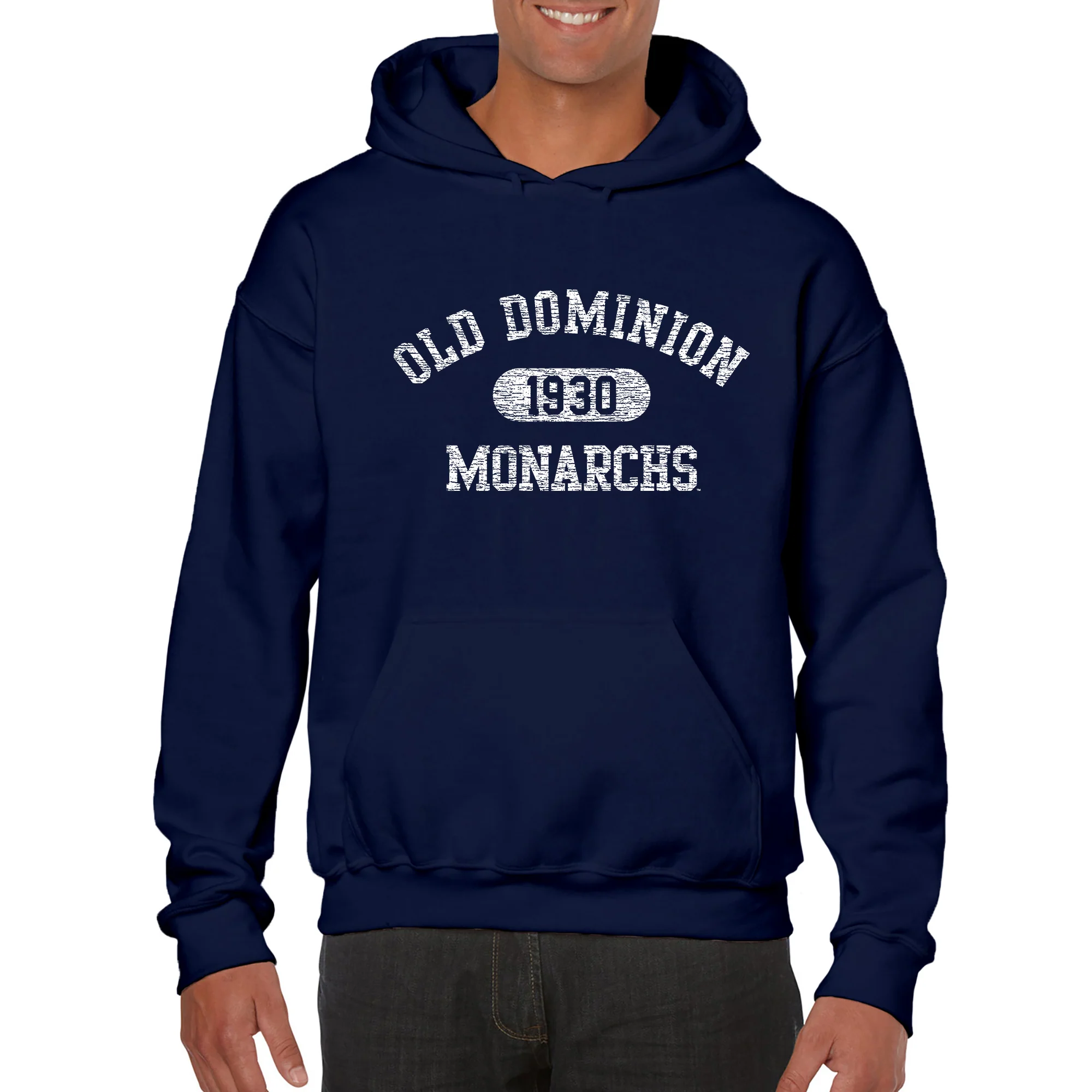 Old Dominion University Monarchs Athletic Arch Heavy Blend Hoodie - Navy - Image 4