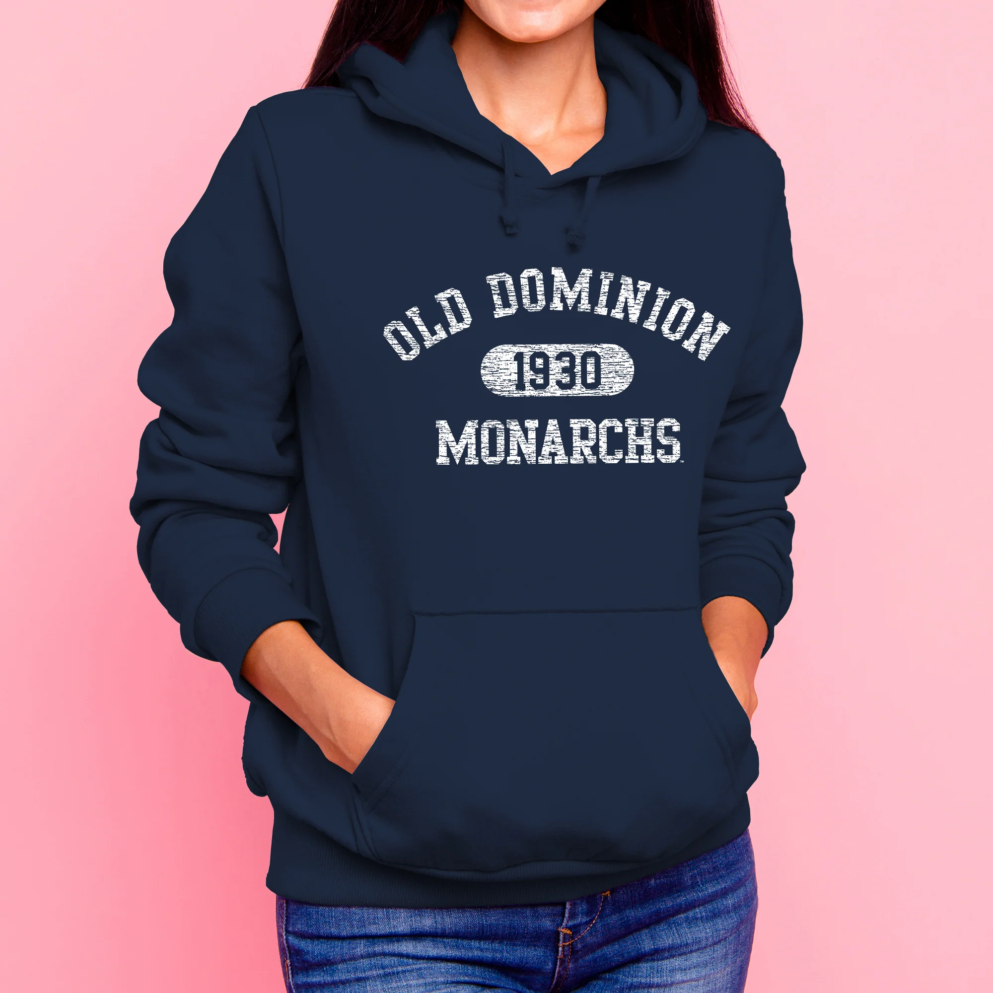 Old Dominion University Monarchs Athletic Arch Heavy Blend Hoodie - Navy - Image 5