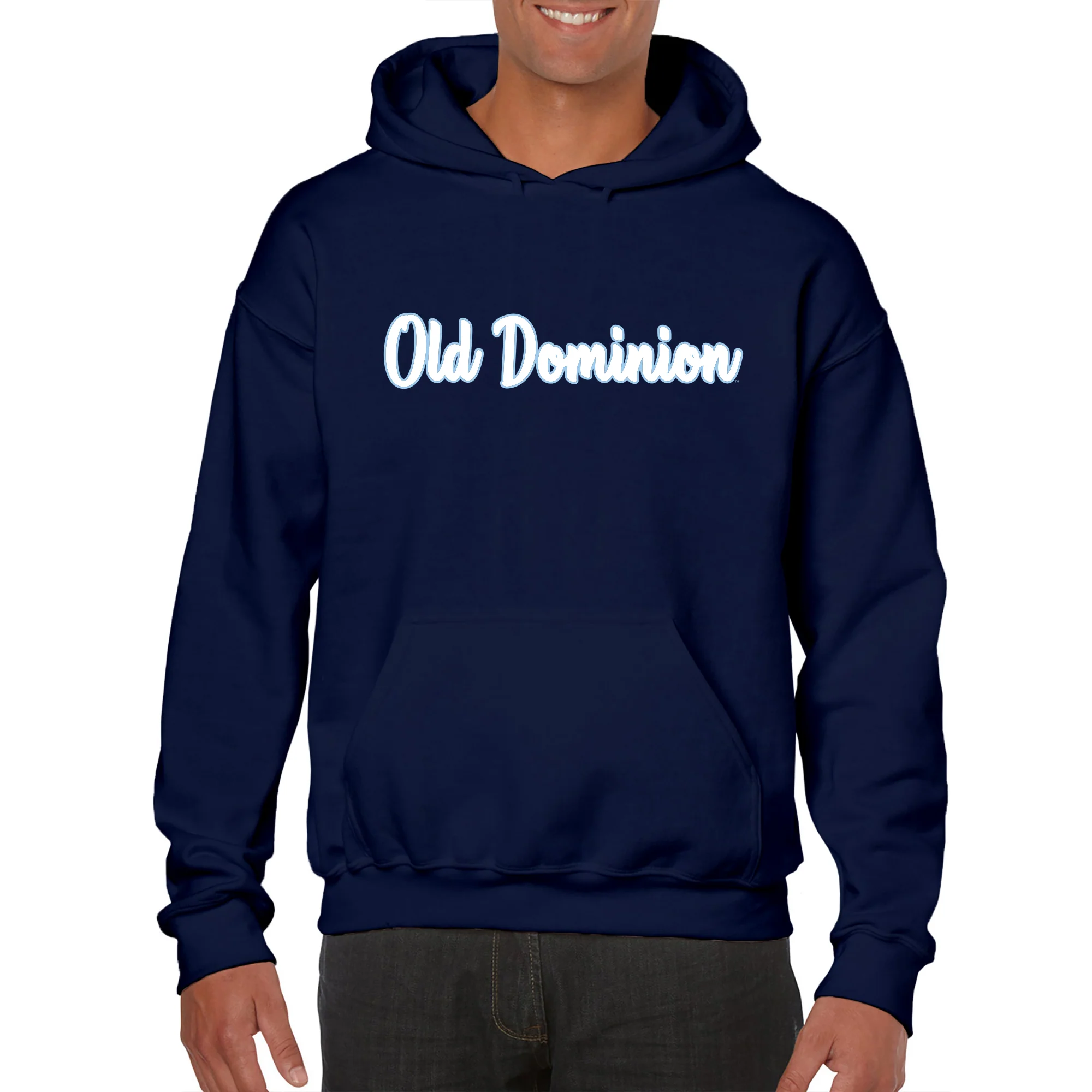 Old Dominion University Monarchs Basic Script Heavy Blend Hoodie - Navy - Image 4