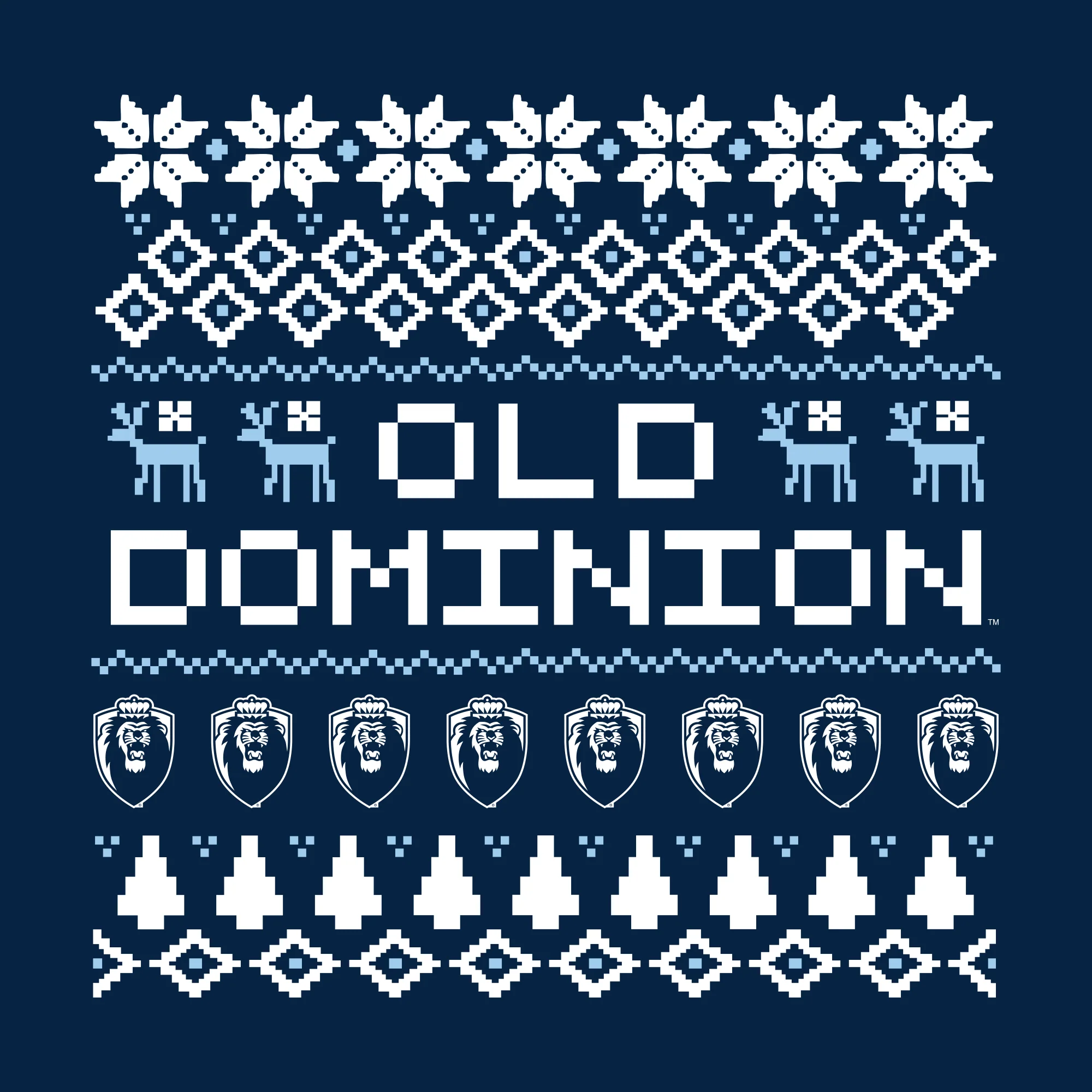 Old Dominion Holiday Sweater T-Shirt - Navy - Image 2