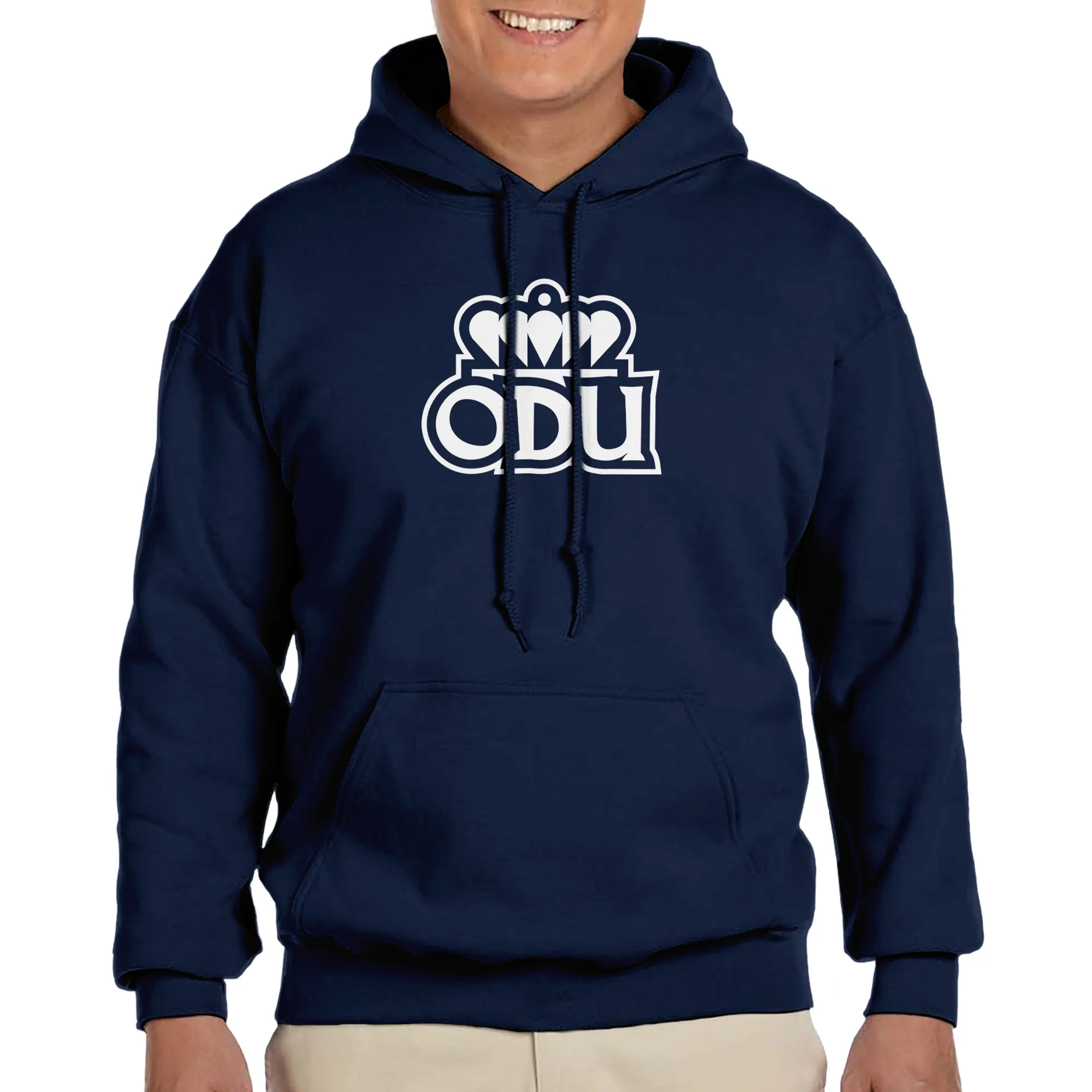 Old Dominion University Monarchs Primary Logo Heavy Blend Hoodie - Navy - Image 4