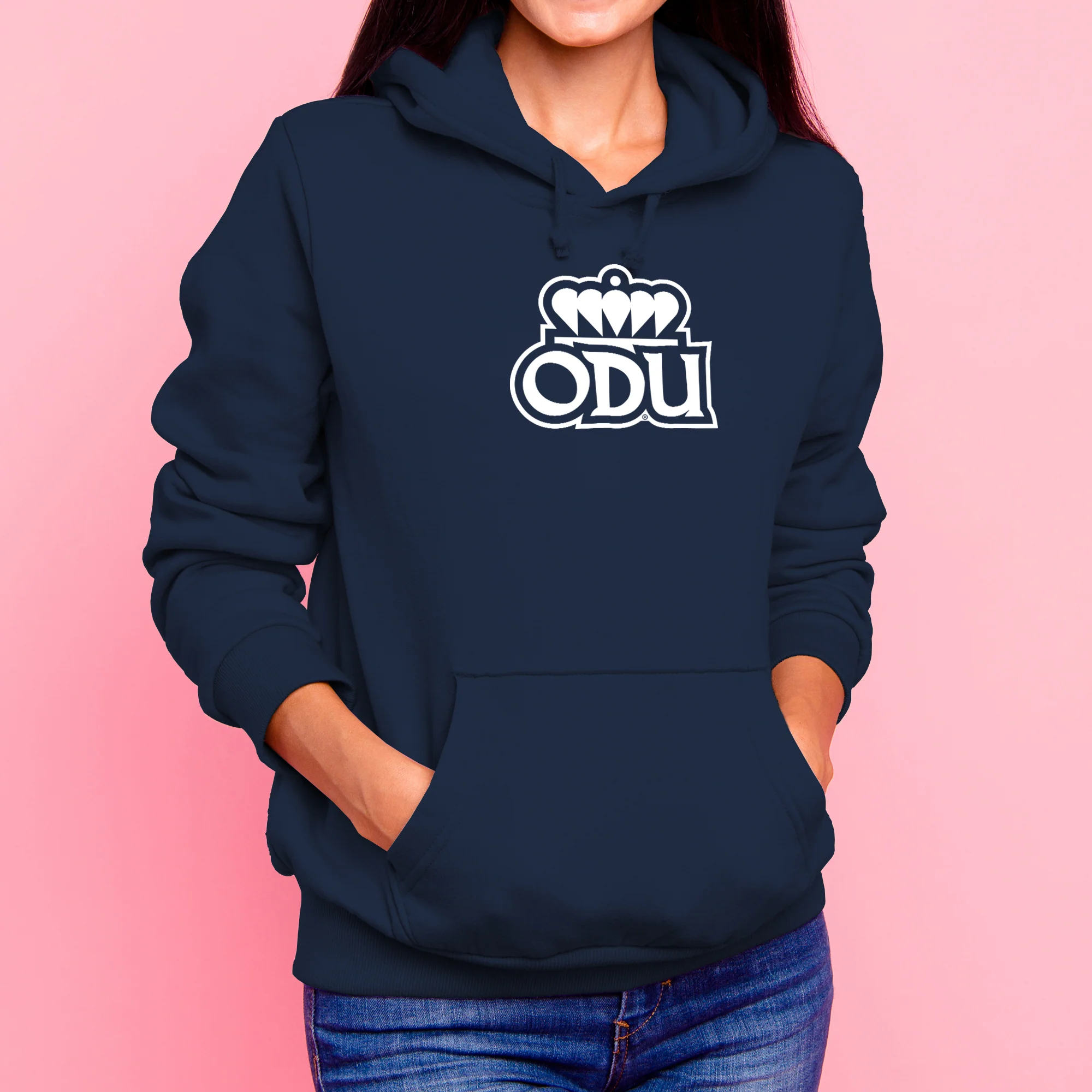 Old Dominion University Monarchs Primary Logo Heavy Blend Hoodie - Navy - Image 5