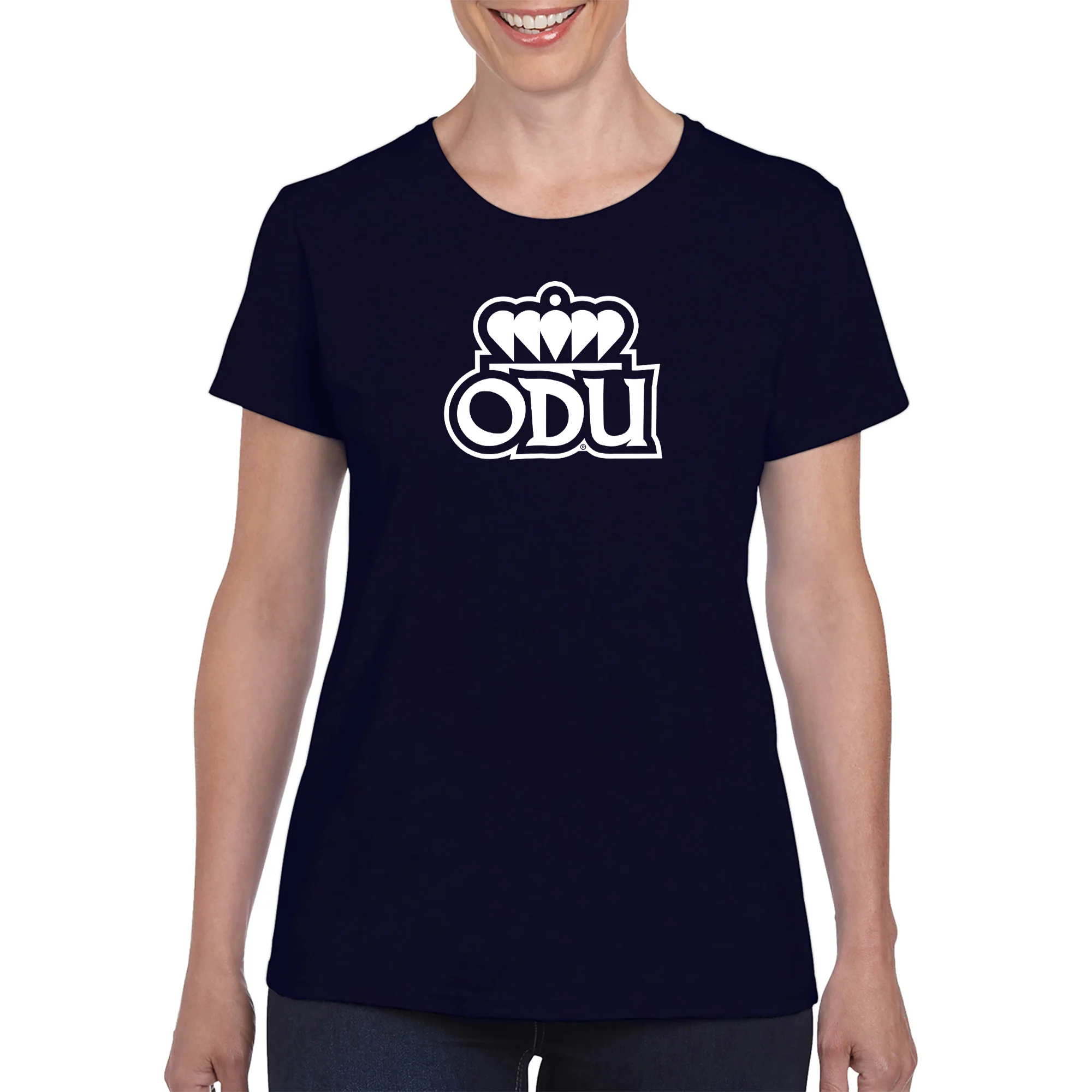 Old Dominion University Monarchs Primary Logo Womens Short Sleeve T Shirt - Navy - Image 5