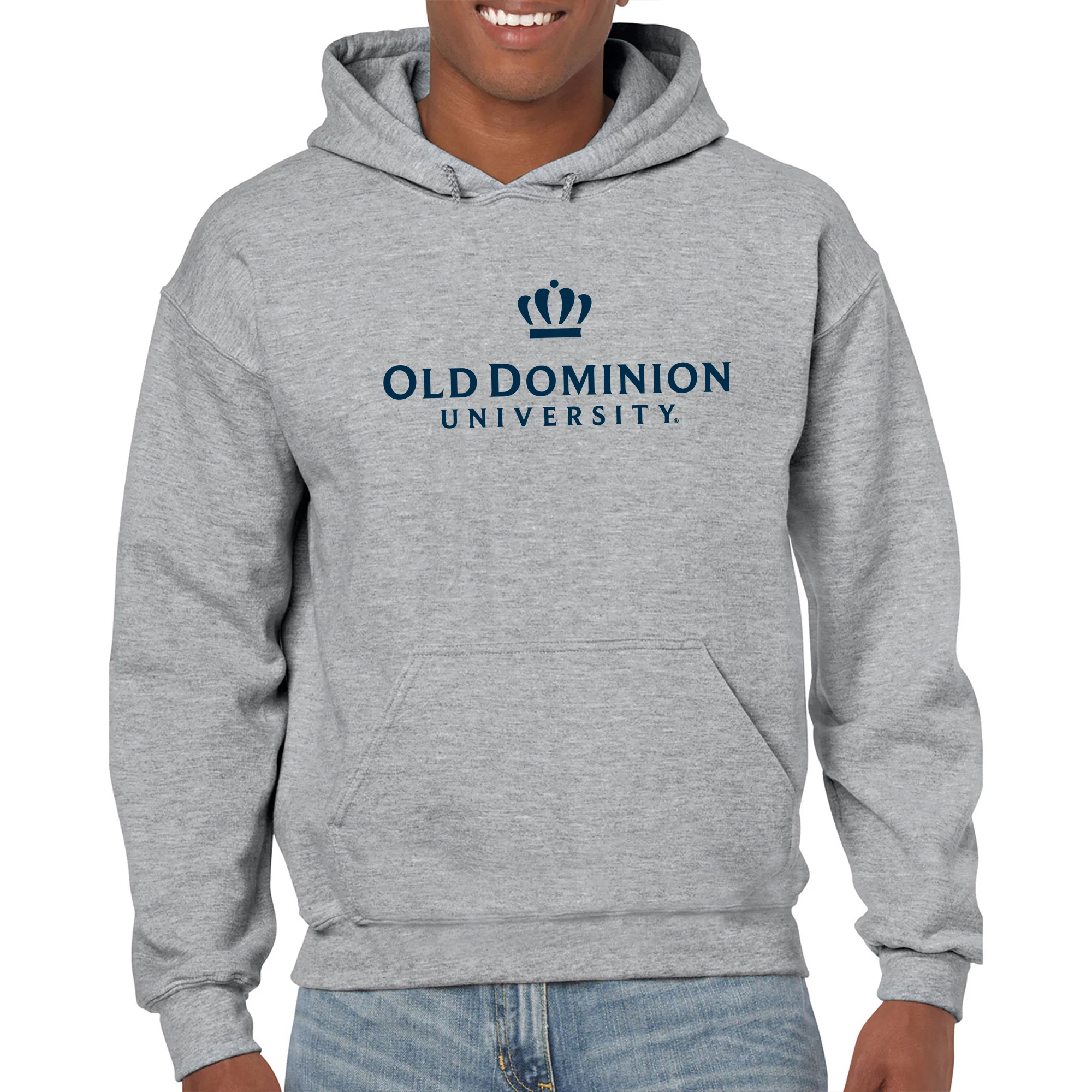 Old Dominion University Monarchs Institutional Logo Hoodie - Sport Grey - Image 3