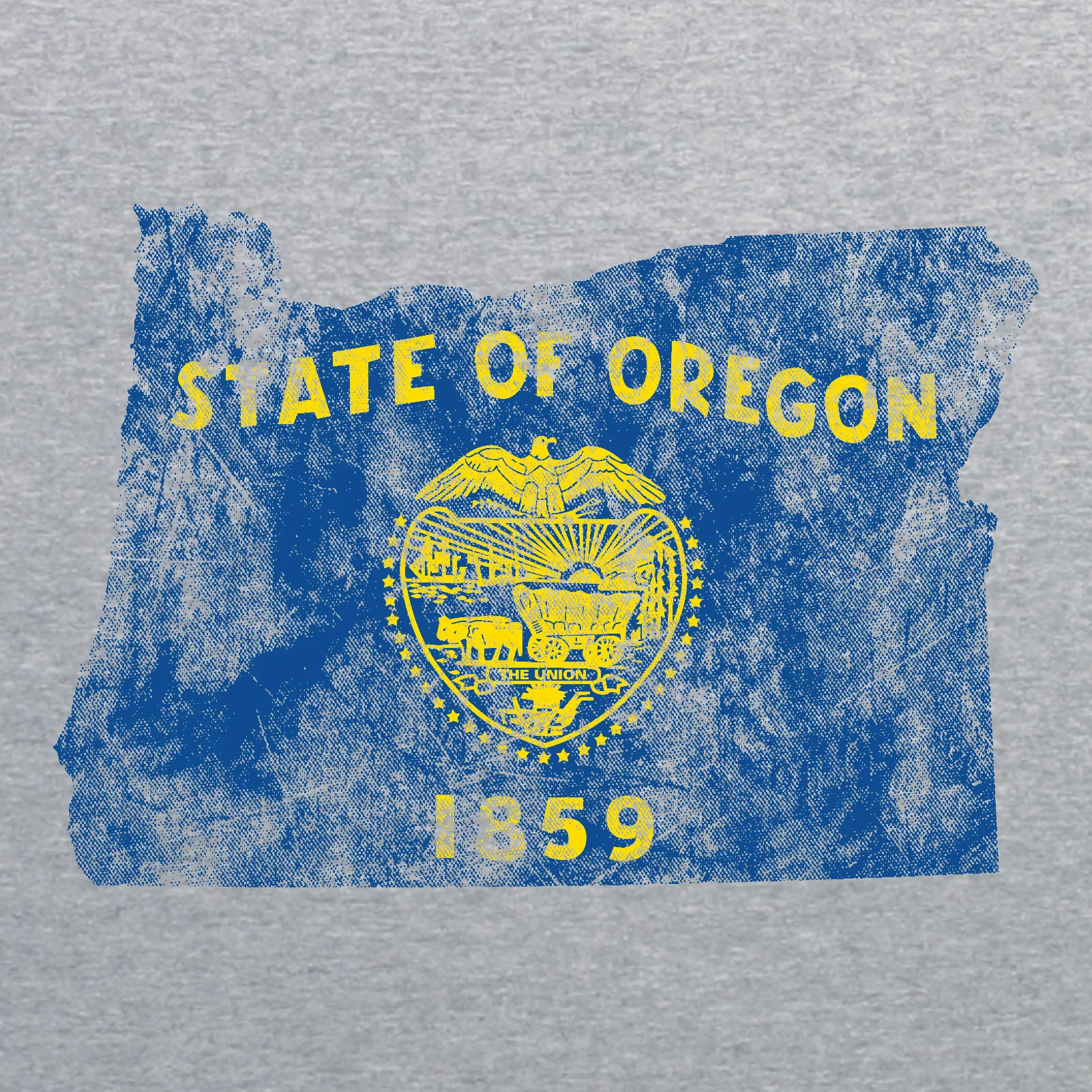 Oregon Distressed State Flag Outline Crewneck Sweatshirt - Sport Grey - Image 2