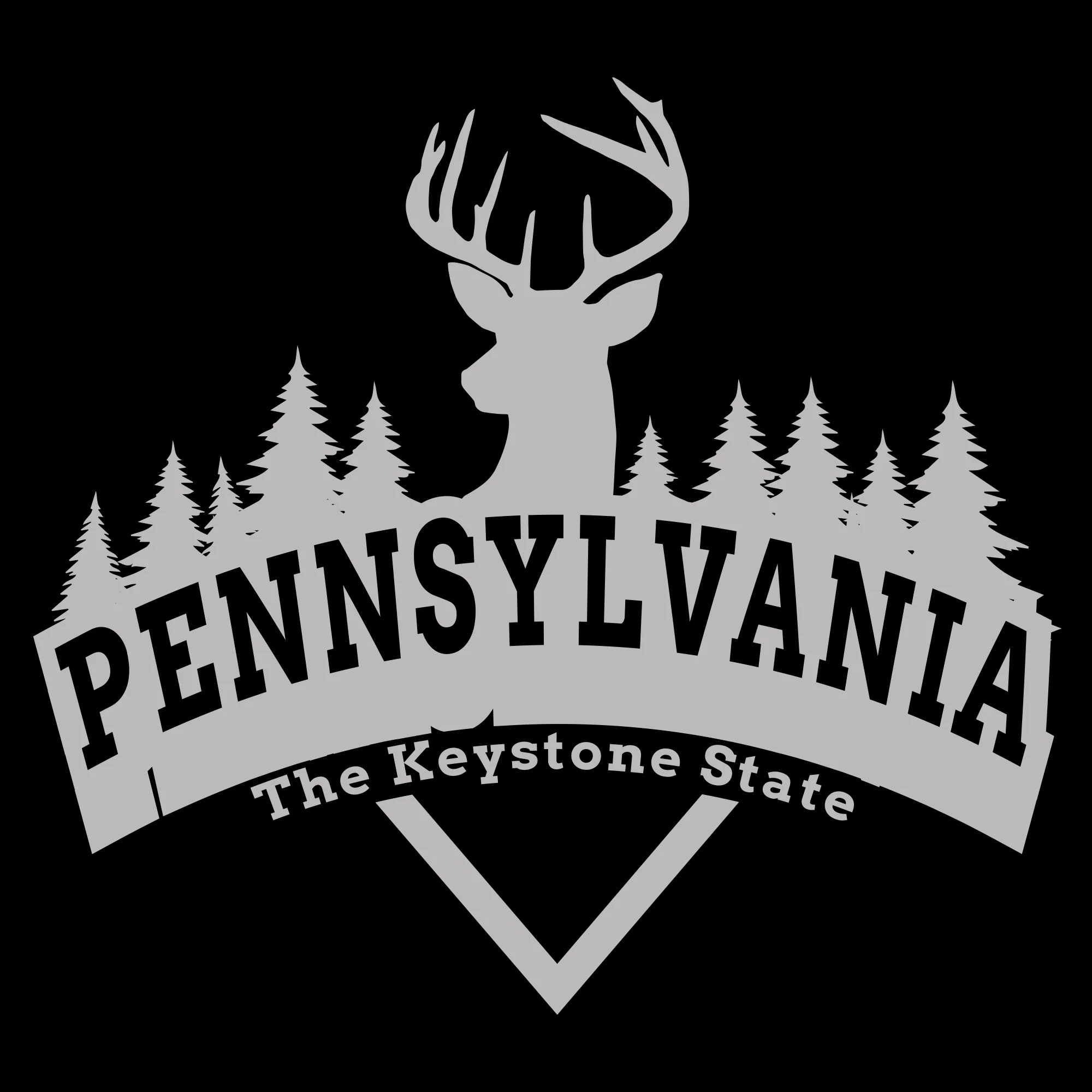 Pennsylvania Deer Arch T-Shirt - Black - Image 2