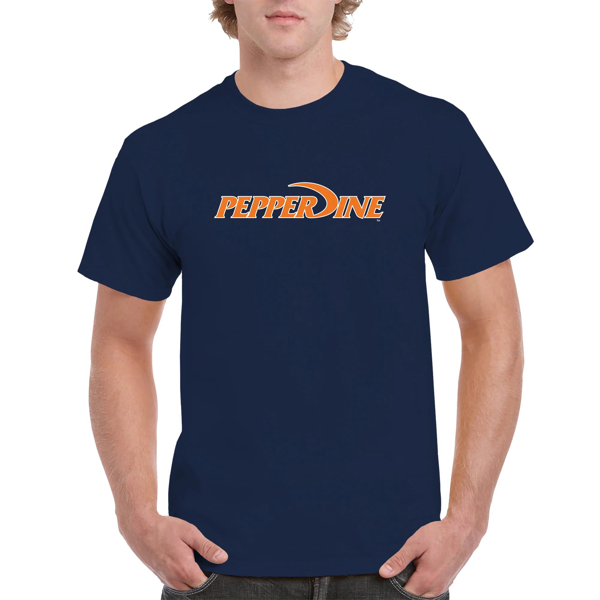 Pepperdine University Waves Basic Block T-Shirt - Navy - Image 3
