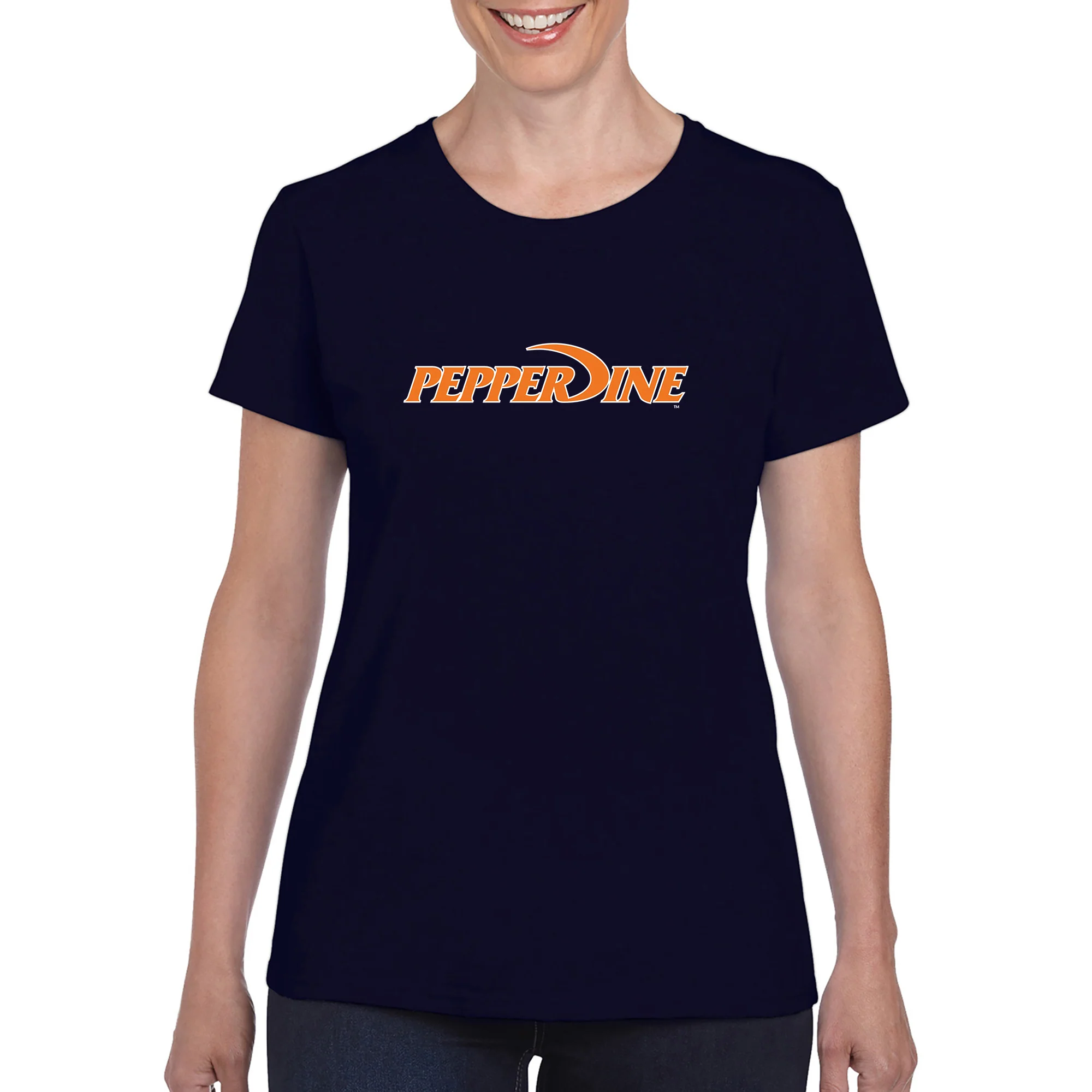 Pepperdine University Waves Basic Block Women's T-Shirt - Navy - Image 3