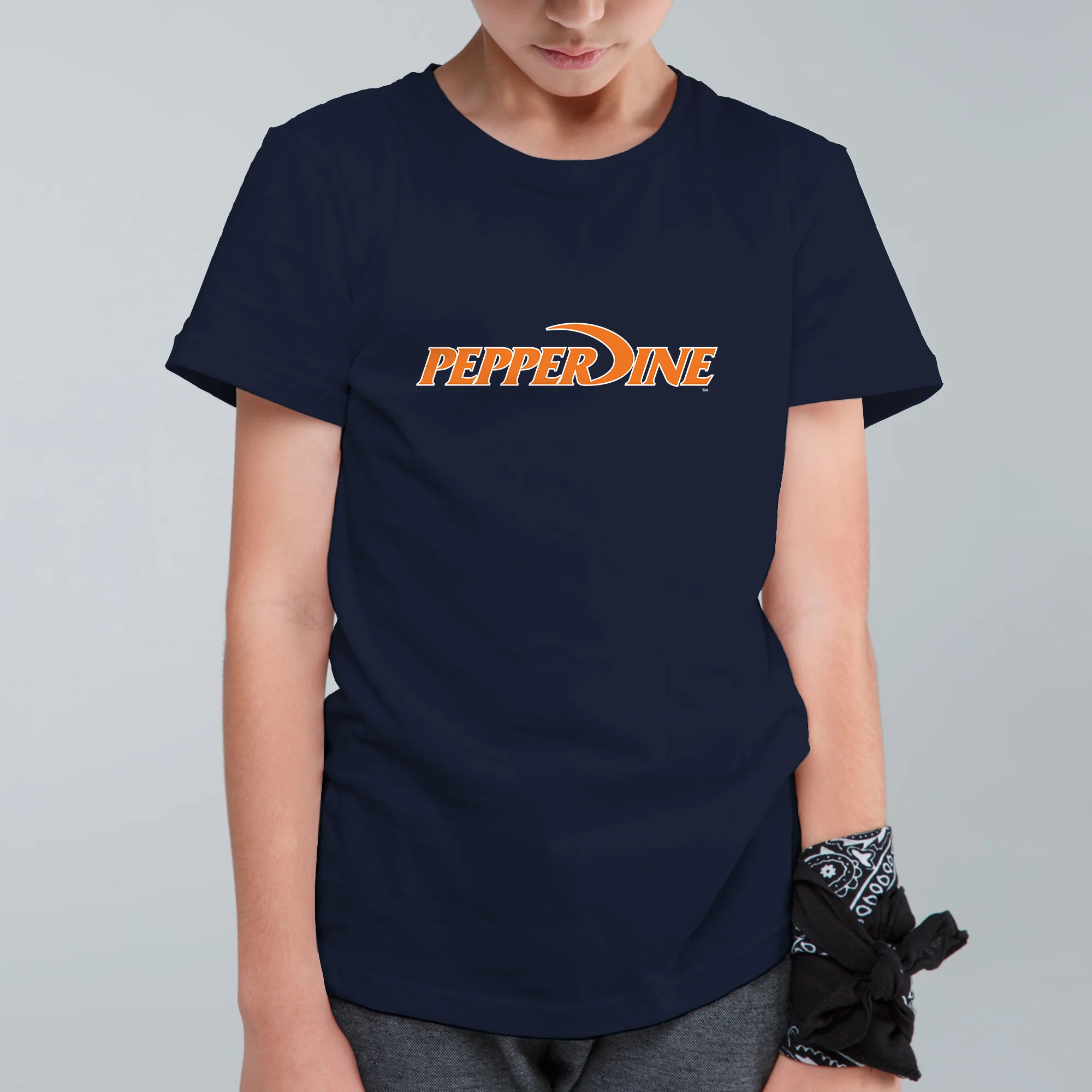Pepperdine University Waves Basic Block Youth T-Shirt - Navy - Image 3