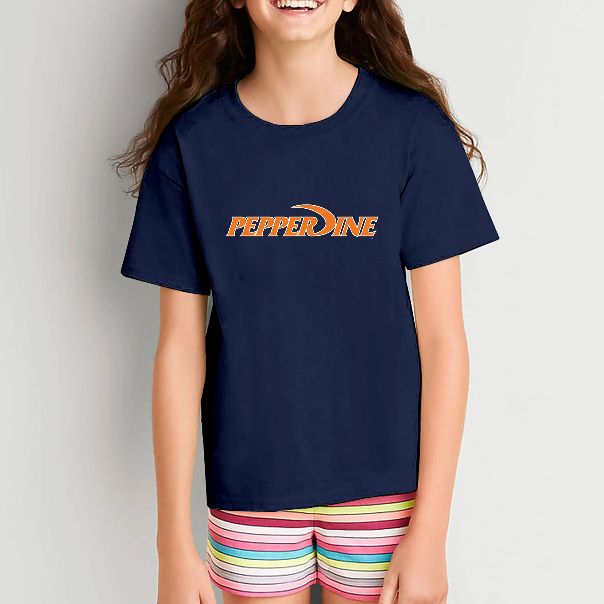 Pepperdine University Waves Basic Block Youth T-Shirt - Navy - Image 4