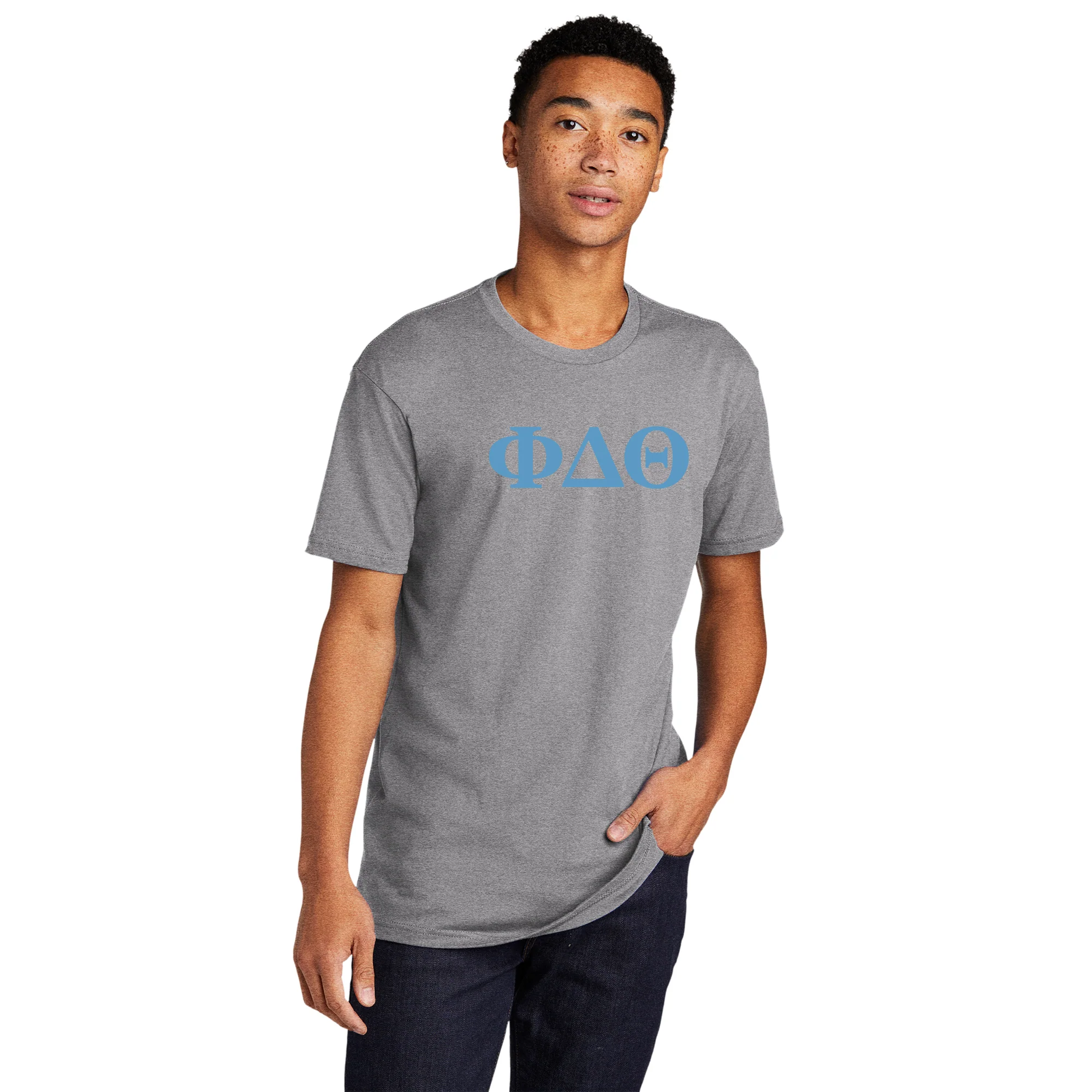 Phi Delta Theta Greek Letter Block NLA T-Shirt - Heather - Image 3