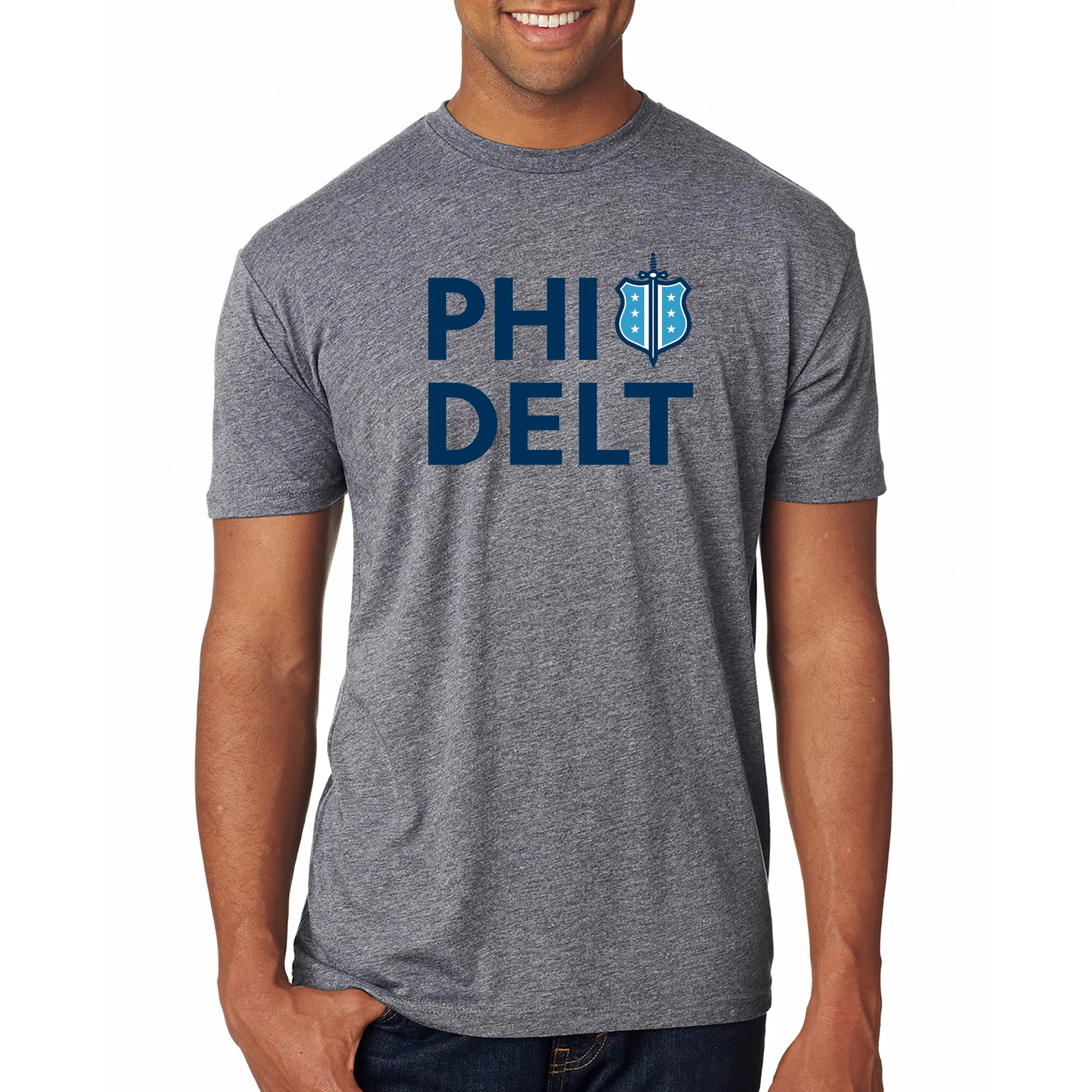 Phi Delta Theta Greek Primary Logo Triblend T-Shirt - Premium Heather - Image 3
